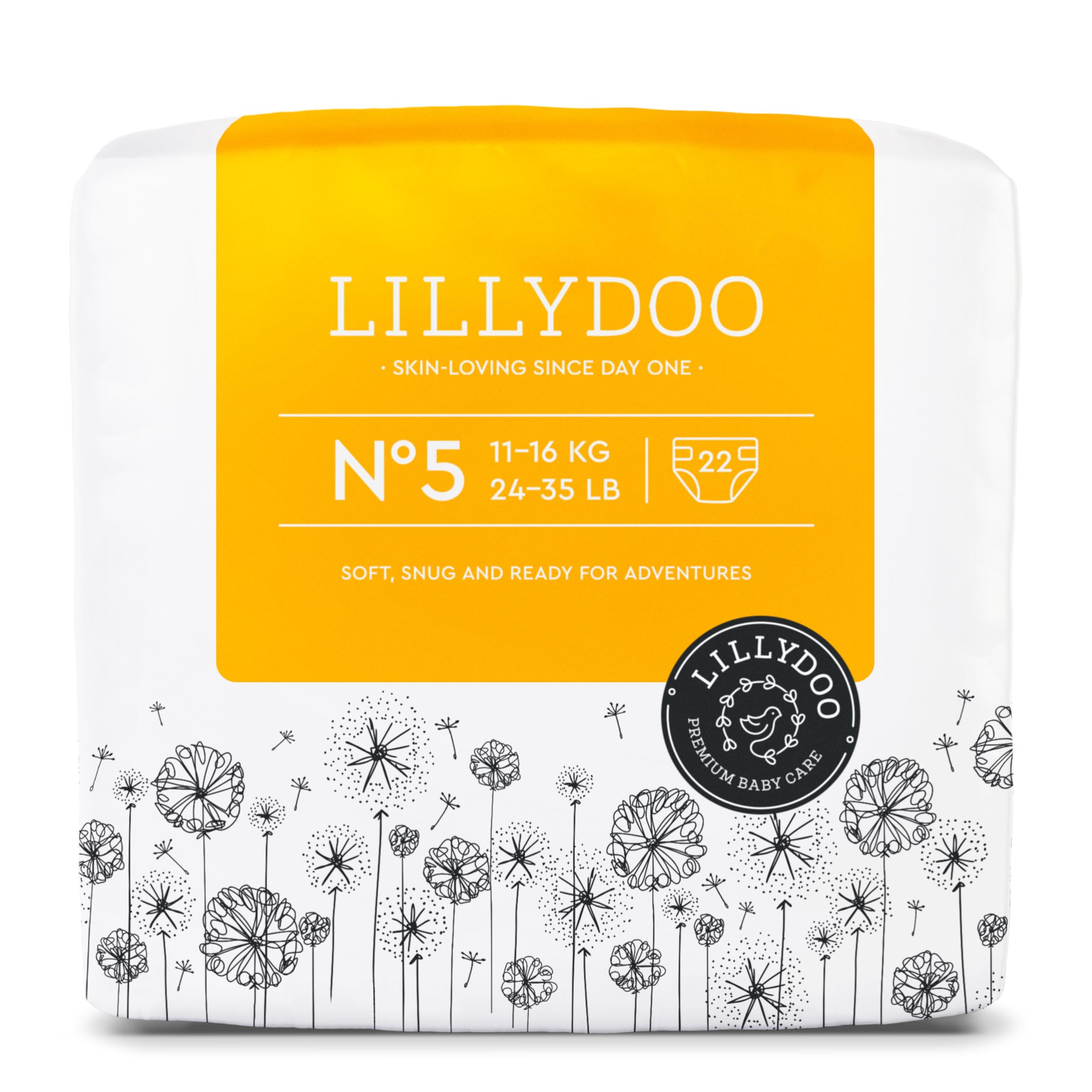 LILLYDOO hautfreundliche Baby Windeln - Größe 1 (2+ kg), 24 Stück, Sicherer Auslaufschutz, Weich, Ohne Parfüme & Lotionen für empfindliche Haut, Dermatologisch getestet