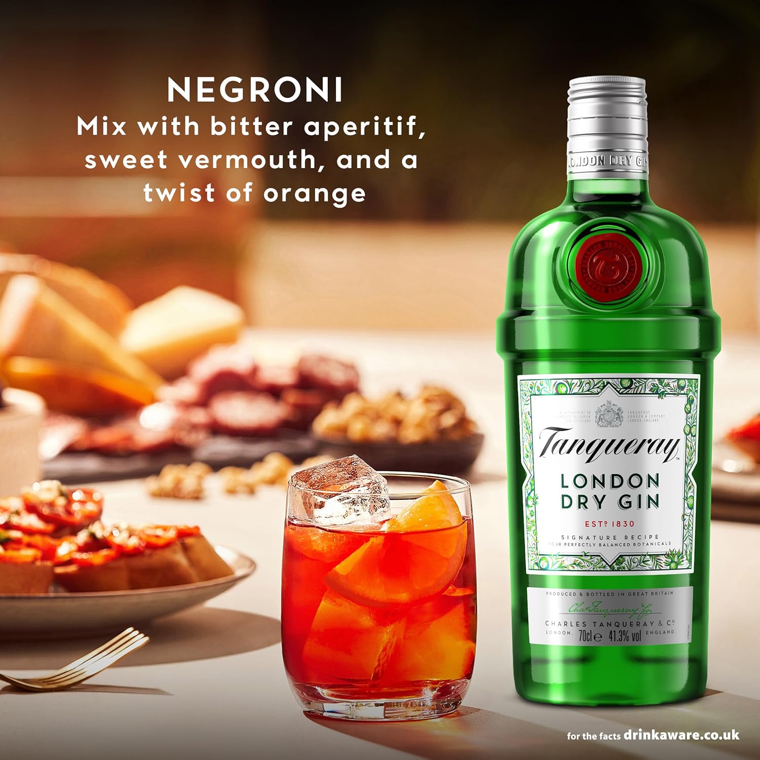 Tanqueray London Dry Gin | aromatischer Gin | 4-fach destilliert auf englischem Boden | 43,1% vol | 1000ml Einzelflasche