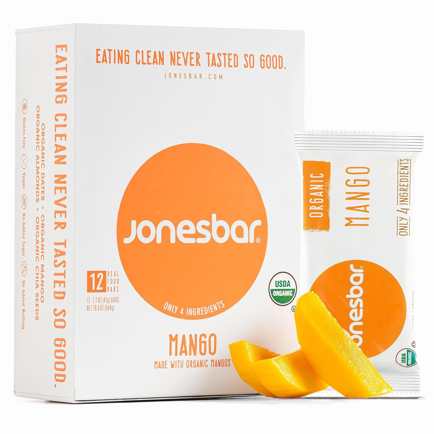 JONESBAR Organic Plant-Based Protein Bars | Peanut Butter and Jelly | Fruit & Nut Bar, Kosher, Gluten-Free, Breakfast Bars, School Snacks, Vegan Snack & Healthy Snacks for Adults and Kids (Pack of 12)