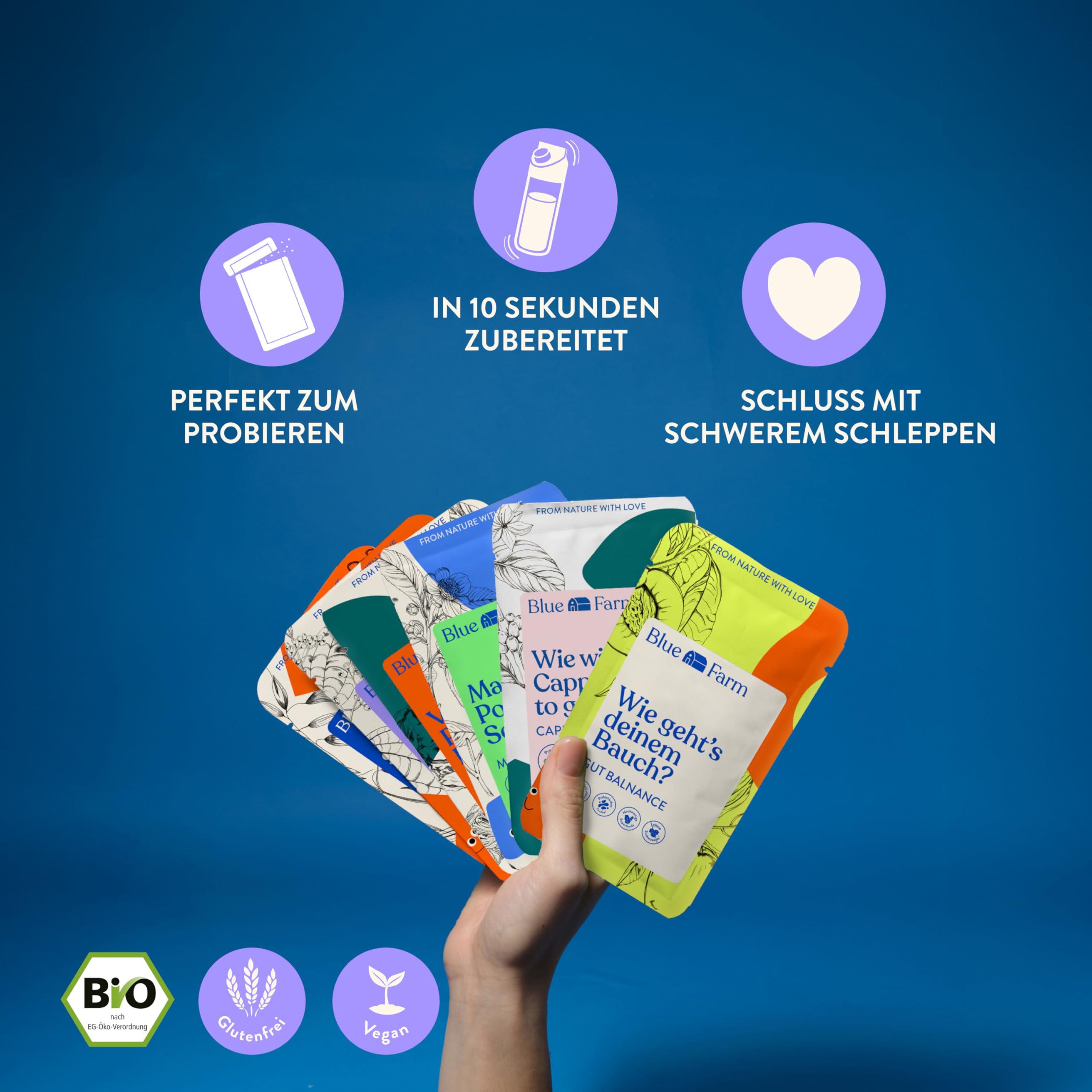 Blue Farm Pure Oat Base (ehem. BIO) für bis zu 20 Liter Haferdrink zum Selbermischen – 100% beste Bio-Qualität – 100% vegan, laktosefrei & glutenfrei – 90% weniger Verpackungsmüll – Vorteilspack