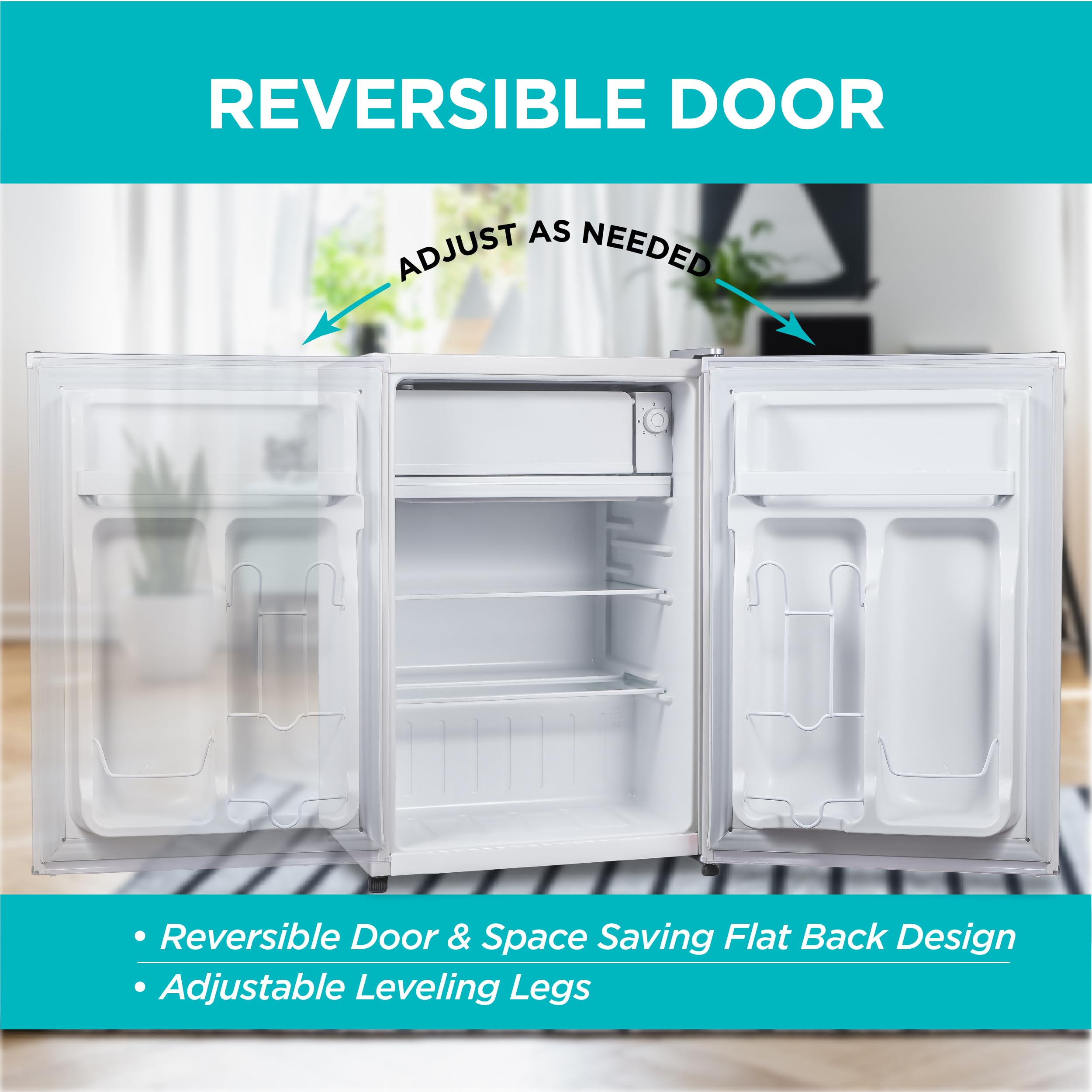 BLACK+DECKER 1.7 Cu. Ft. Compact Refrigerator, ENERGY STAR Certified, Single Door Mini Fridge with Chiller Compartment, Personal Fridge for Home or Dorm Room, R600a Refrigerant, BCRK17W, White