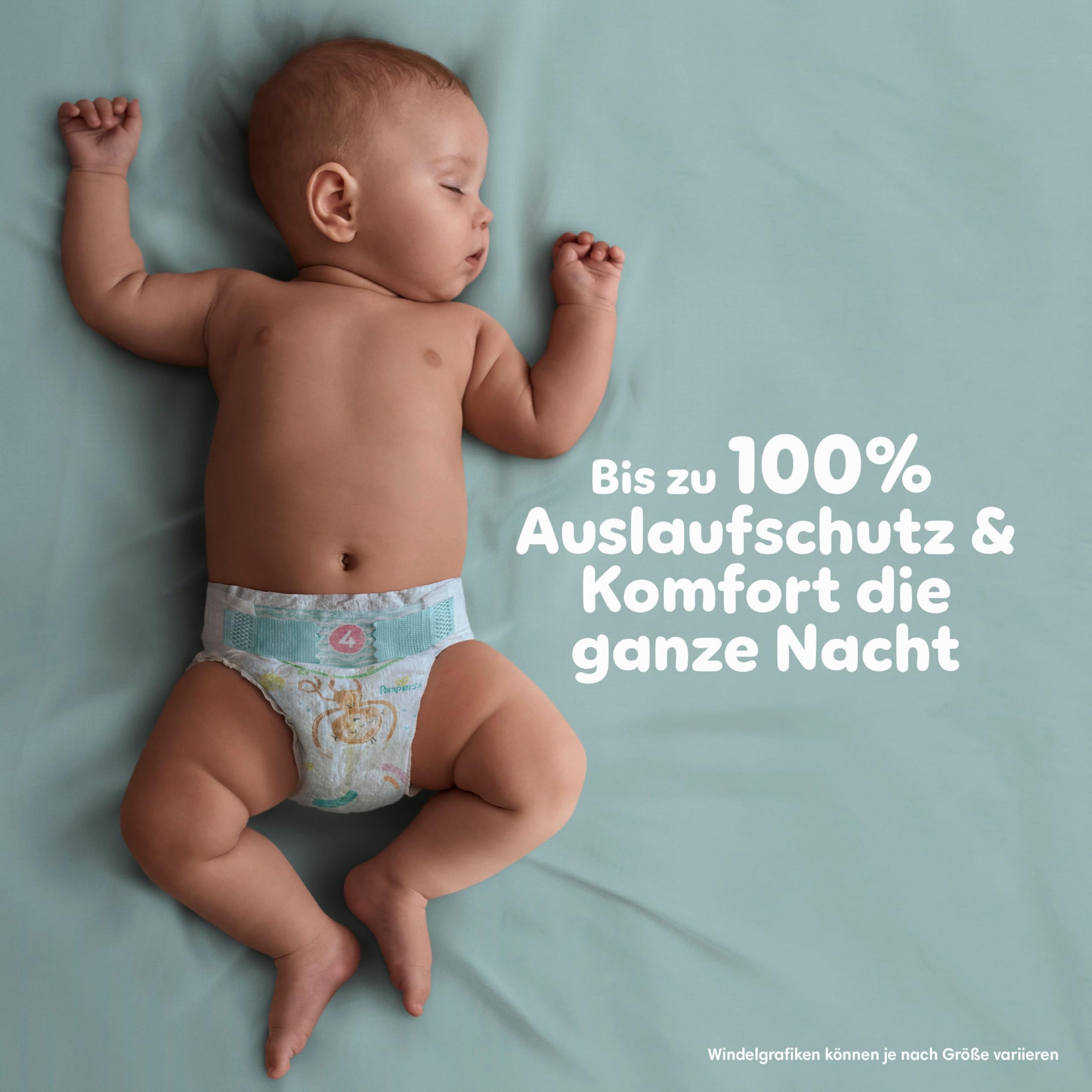 Pampers Baby-Dry Größe 8, 144 Windeln, 17kg+, Bis zu 100% Auslaufschutz & Komfort die ganze Nacht