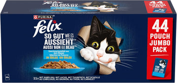 Felix So gut wie es aussieht Geschmacksvielfalt vom Land in Gelee Katzennassfutter, 44er Pack (44 x 85g)