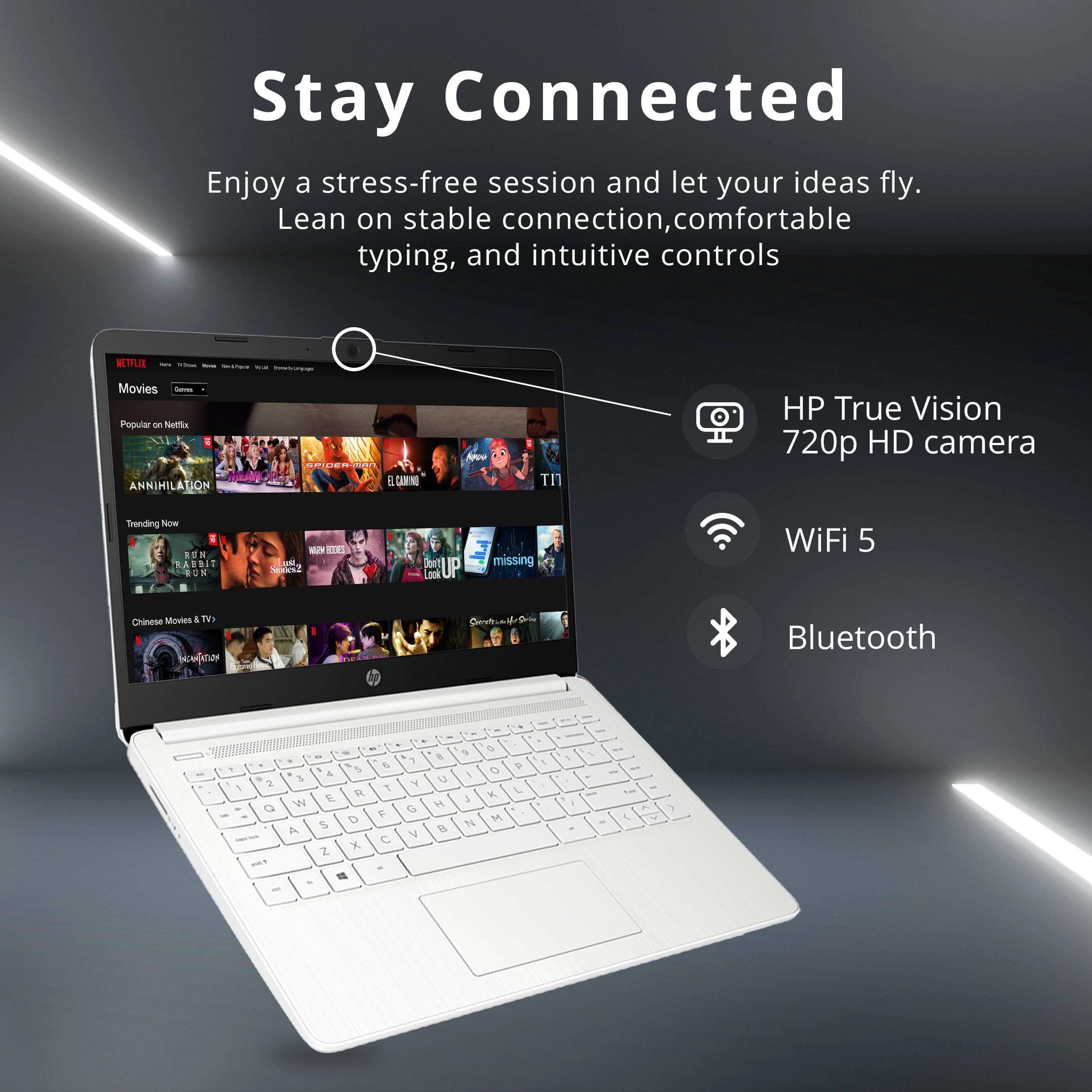 HP 14" HD Laptop, Windows 11, Intel Celeron Dual-Core Processor Up to 2.60GHz, 4GB RAM, 64GB SSD, Webcam, Dale Pink (Renewed)
