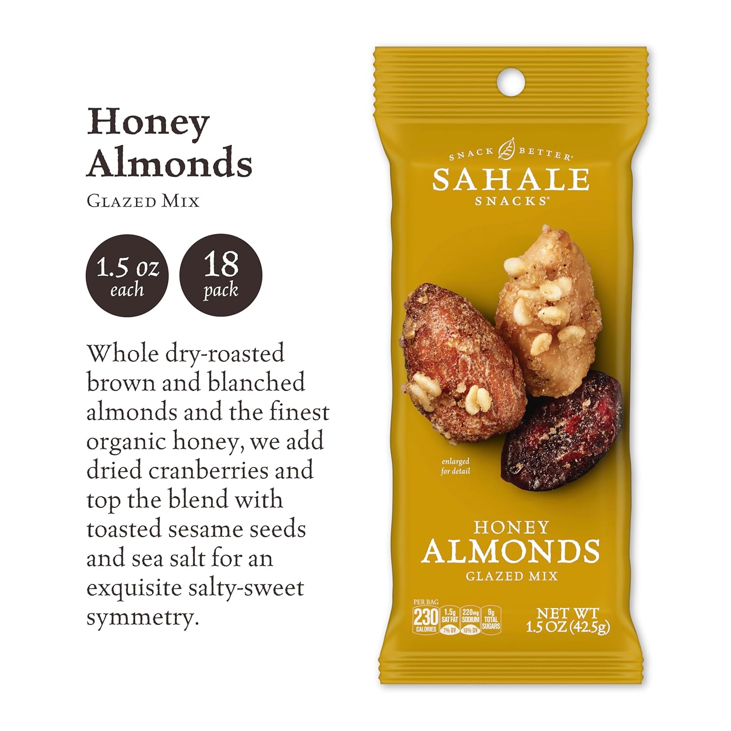 Sahale Snacks Glazed Mix Nut Blend Variety Pack, 1.5 Oz Grab & Go Bags (12 Total Packs) - Four Different Dry-Roasted Deluxe Mixed Nuts Blends Included - Non-GMO Kosher & Certified Gluten-Free Snacks