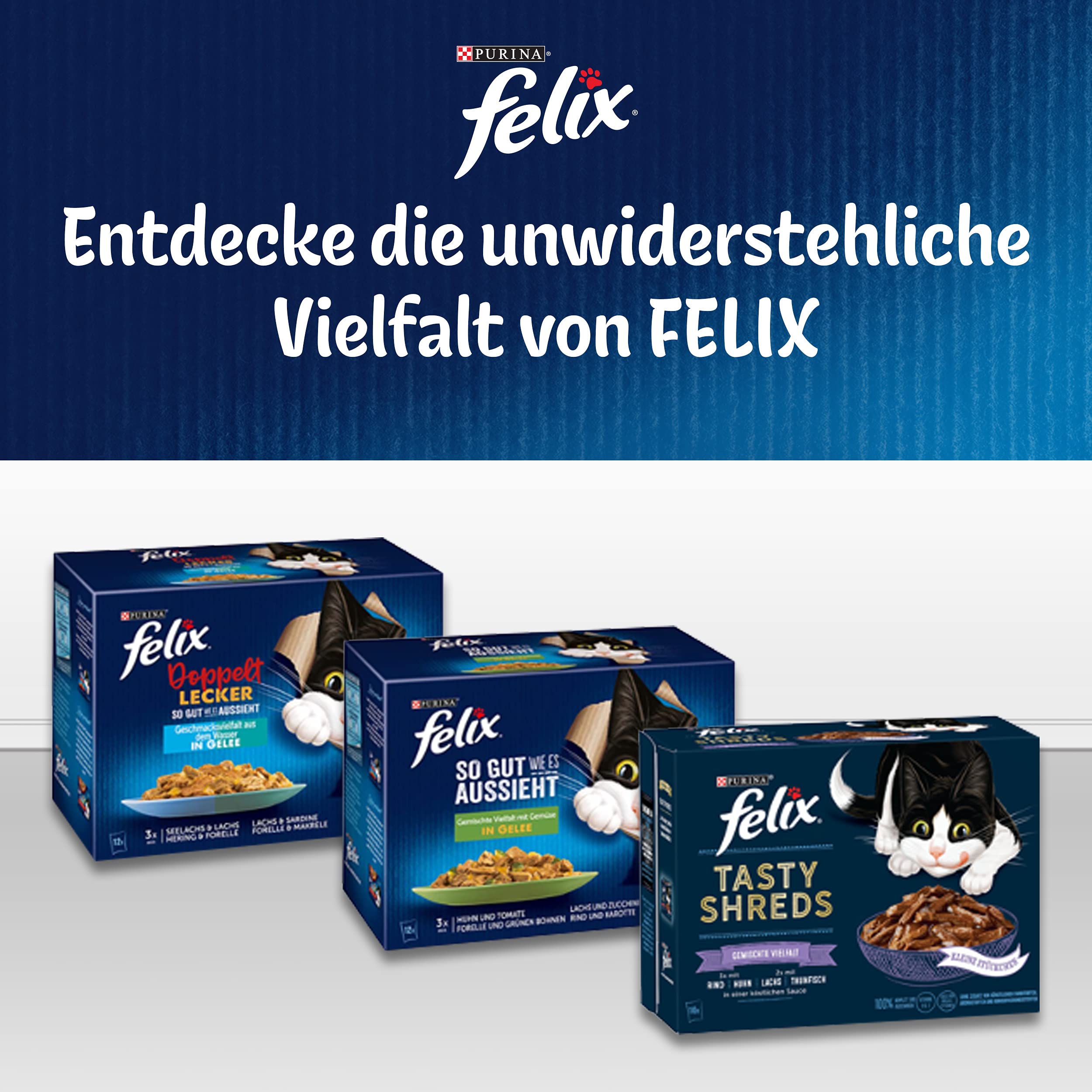 Felix So gut wie es aussieht Katzenfutter nass in Gelee, mit Huhn, 26er Pack (26 x 85g)
