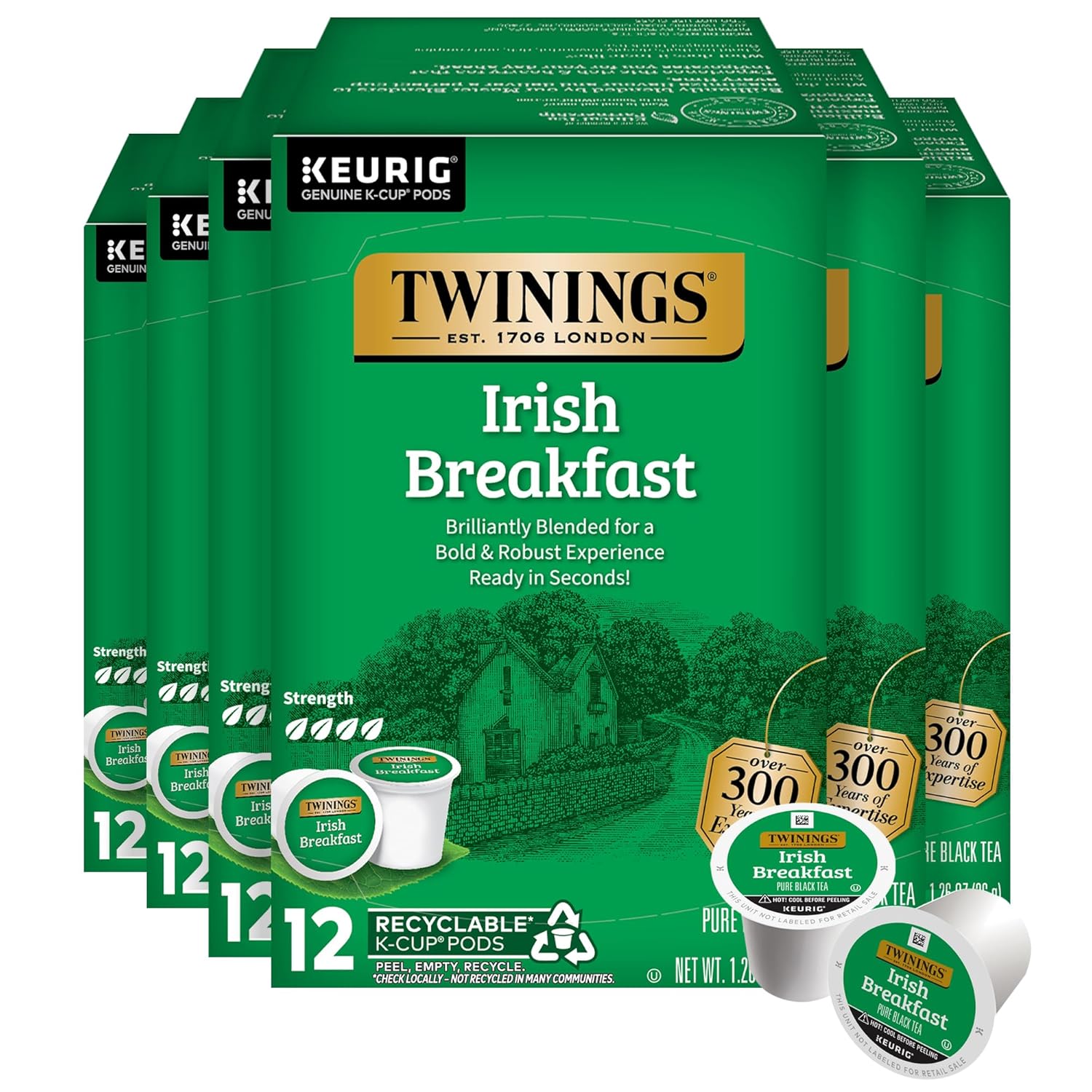 Twinings English Breakfast Black Tea K-Cup Pods for Keurig, 24 Count (Pack of 1), Smooth, Flavourful, Robust, Caffeinated, Enjoy Hot or Iced