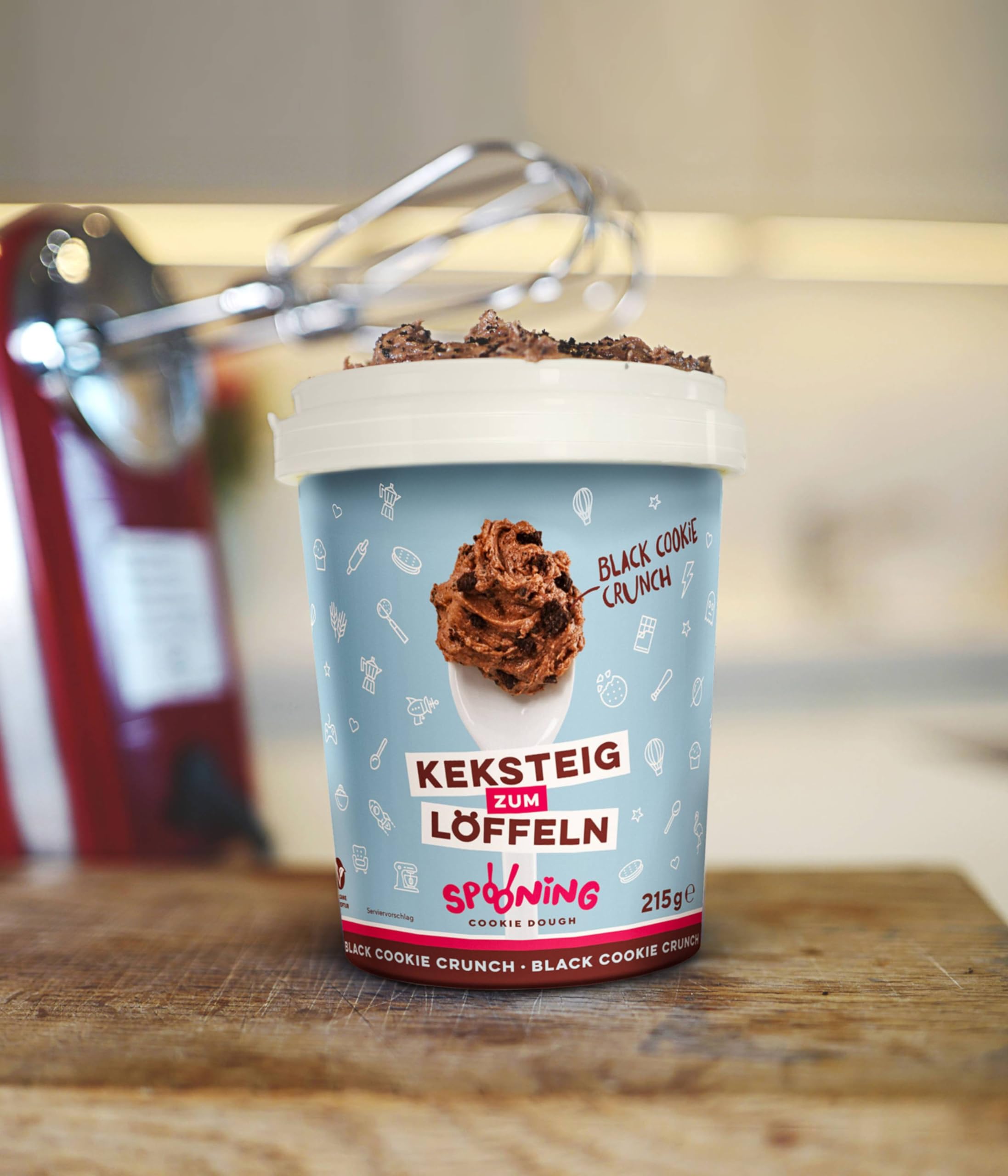 Spooning Cookie Dough Bundle, Keksteig zum Löffeln in 4 verschiedenen Sorten, Classic, Chocolate Chips, Black Cookie Crunch, Lemon Cake, 4x 215g