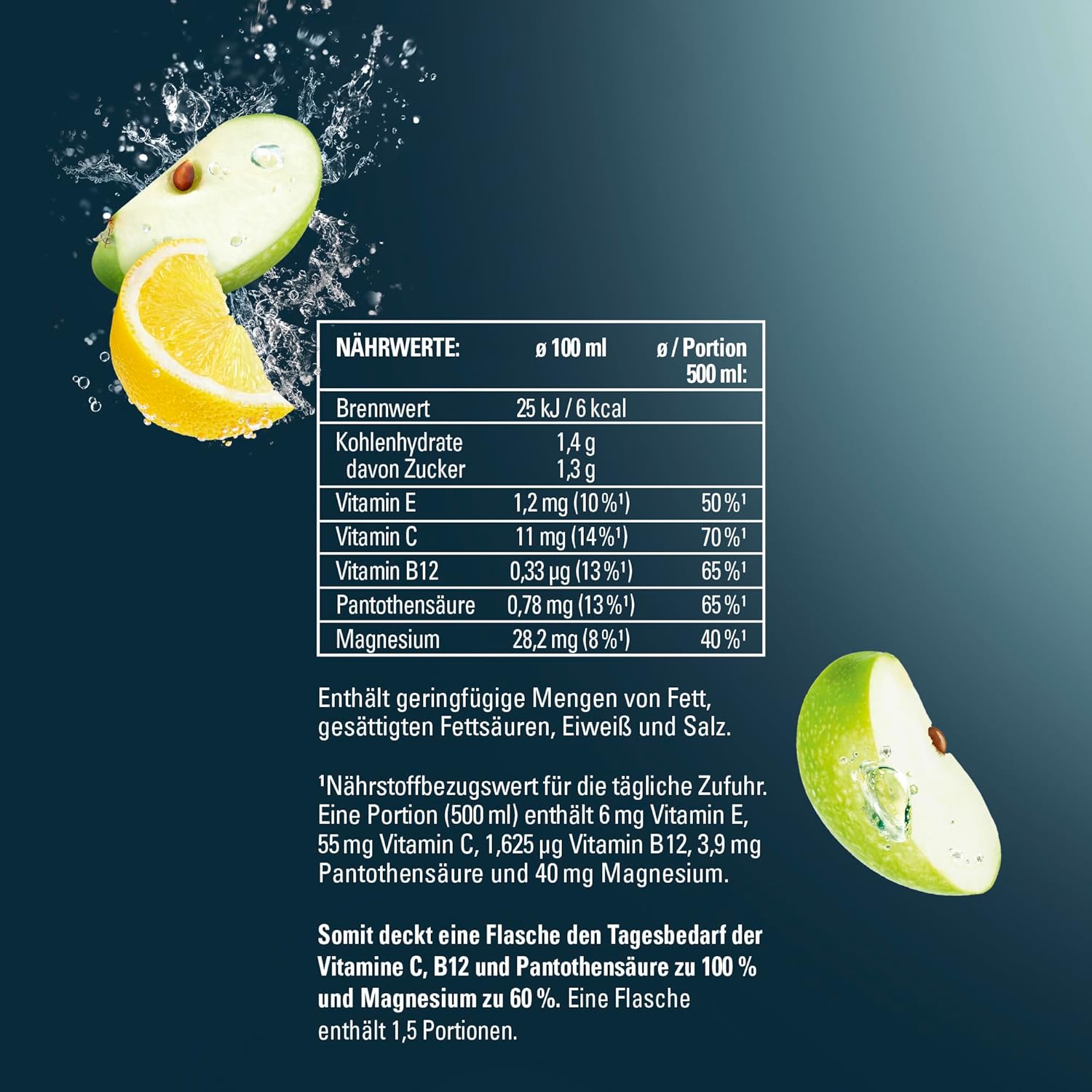 hohes C Vitamin Water Protect Limette & Ingwer (6 x 750ml), für dein Immunsystem: Vitamin C, D, E + Zink, gegen oxidativen Stress, nur 6kcal/100ml, ohne Zuckerzusatz & Süßungsmittel, vegan