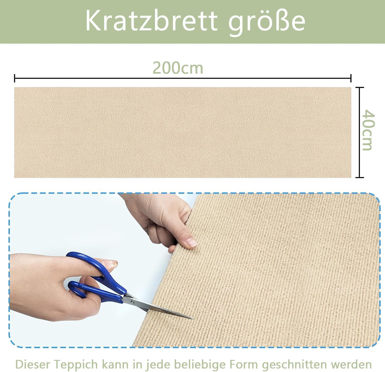 Selbstklebende Kratzschutzmatte für Sofa & Wand, 40x200 cm kratzschutz Sofa Katze - Trimmbarer Schutz gegen Katzenkratzer Couch Schutz von DIY Krallen Katzenteppich