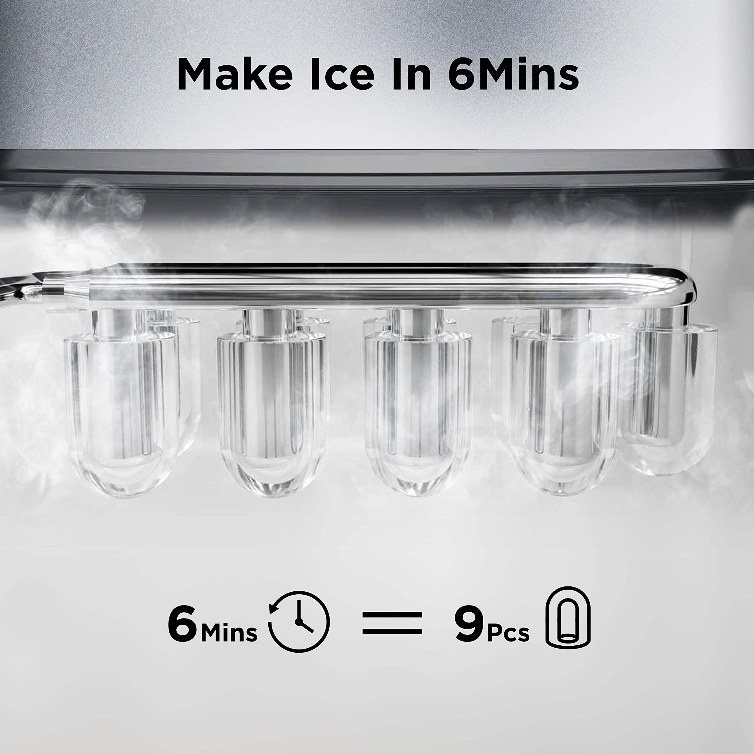 Nugget Ice Maker Countertop, Silonn Chewable Pellet Ice Machine with Self-Cleanin Function, 36lbs/24H Portable Ice Makers for Home Kitchen Officce, Black
