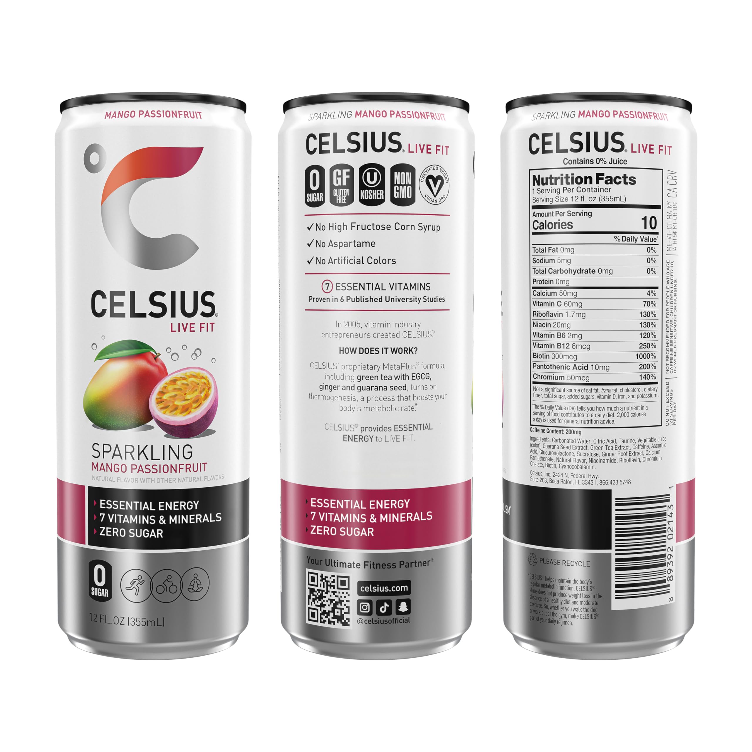 CELSIUS Sparkling Kiwi Guava, Functional Essential Energy Drink 12 Fl Oz (Pack of 12)