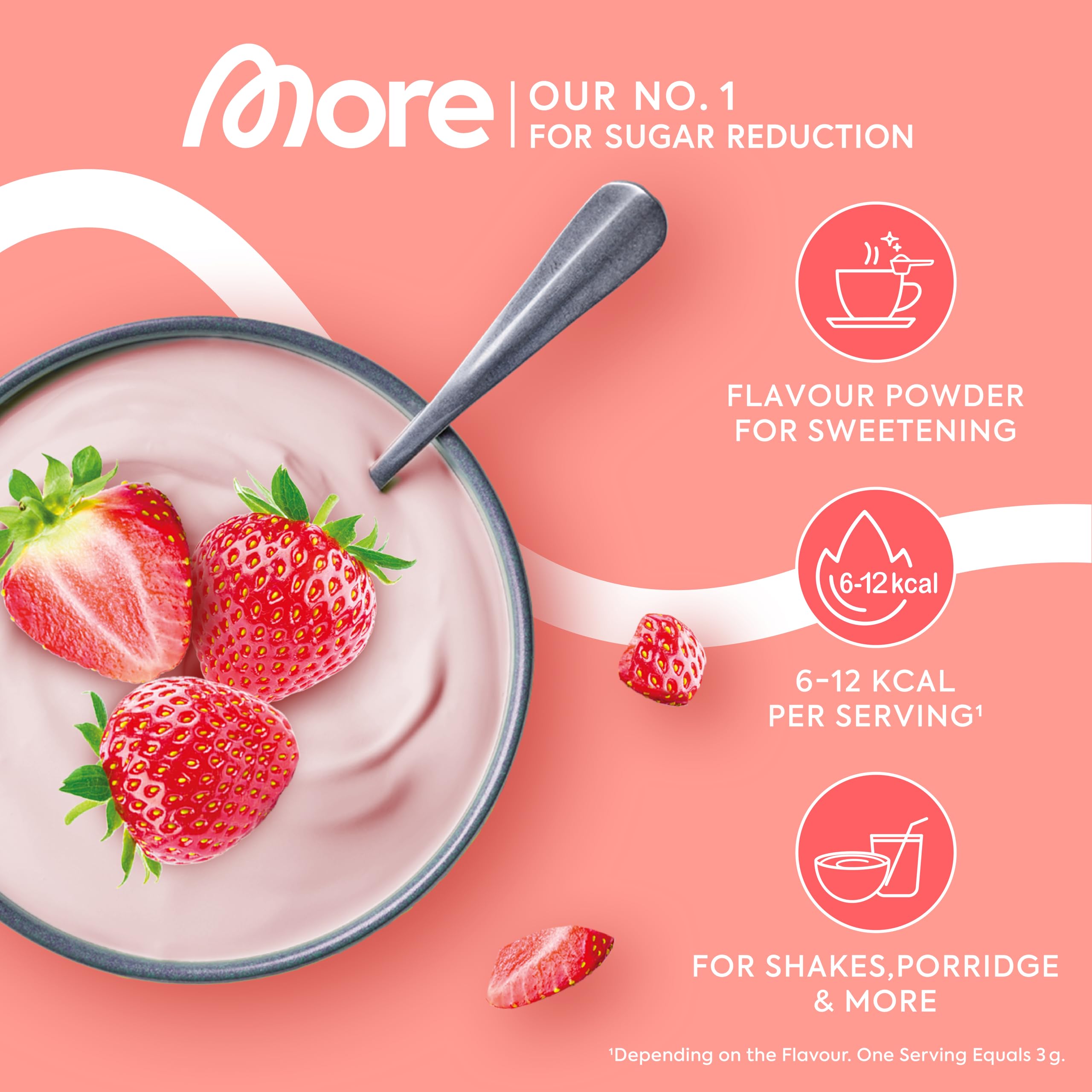MORE Chunky Flavour, Vanilla Perfection, 150 g, vegan, Geschmackspulver zum Süßen, ohne viel Zucker und Kalorien, mit Inulin und Laktase - made in Germany
