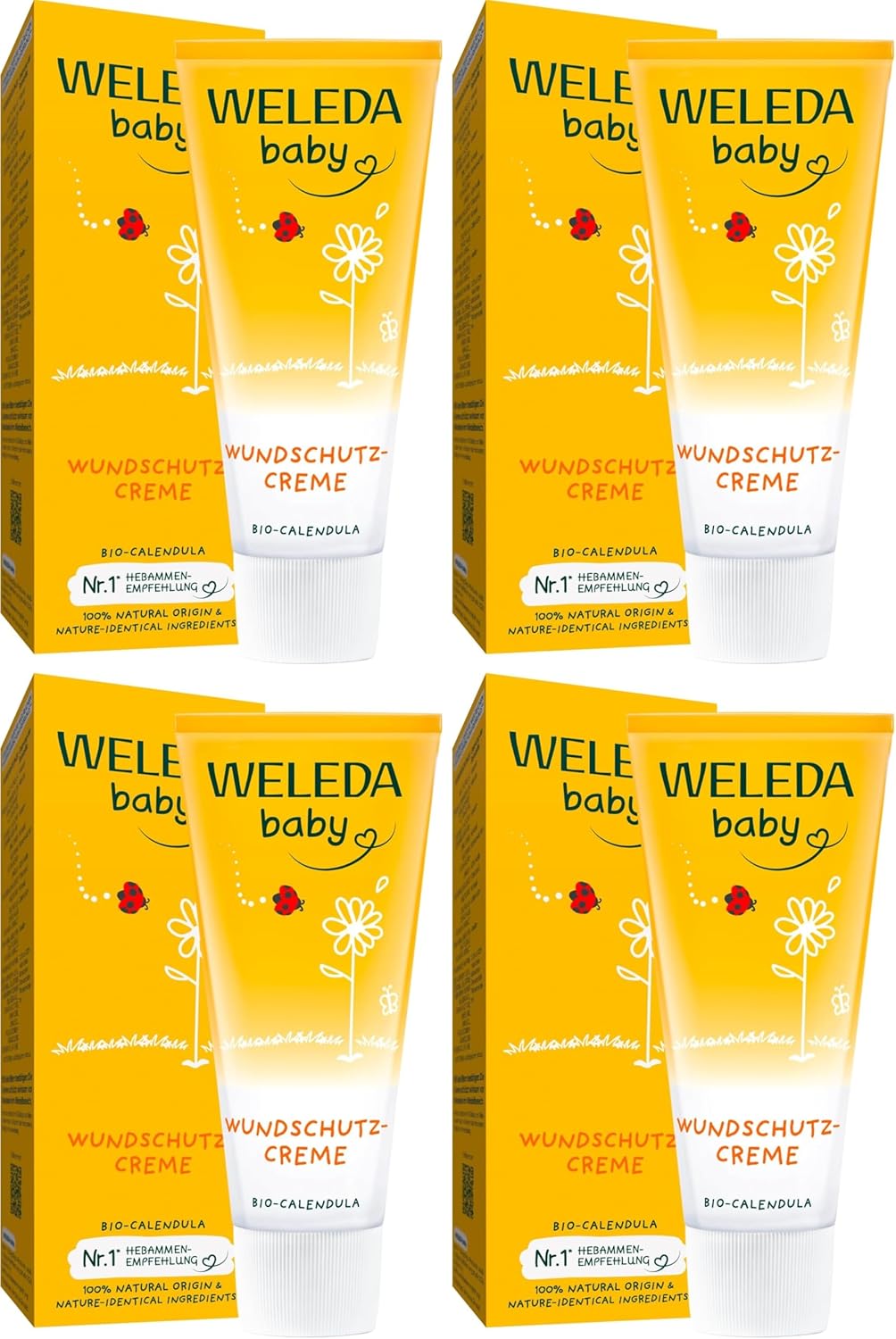 WELEDA Bio Baby Calendula Wundschutzcreme 75ml - Naturkosmetik Wundsalbe / Babycreme für den Schutz empfindlicher Baby Haut im Windelbereich. Hilft bei Rötungen, gereizter Haut und Wundsein