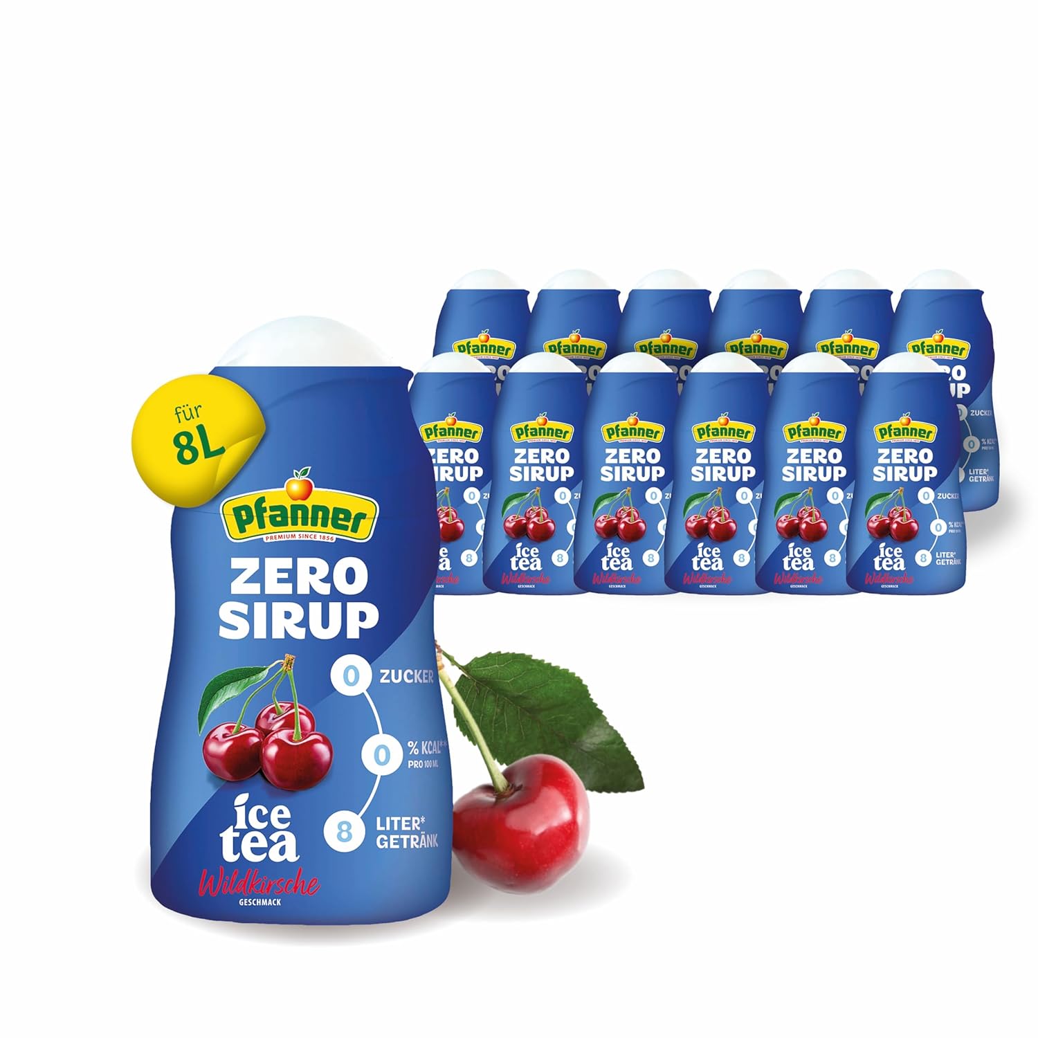 Pfanner Zero Sirup Ice Tea Pfirsich (1 x 57 ml) – Zuckerfreier Getränkesirup für 8 L Eistee – kalorienfrei & ohne Zucker – Pfanner Eistee Geschmack
