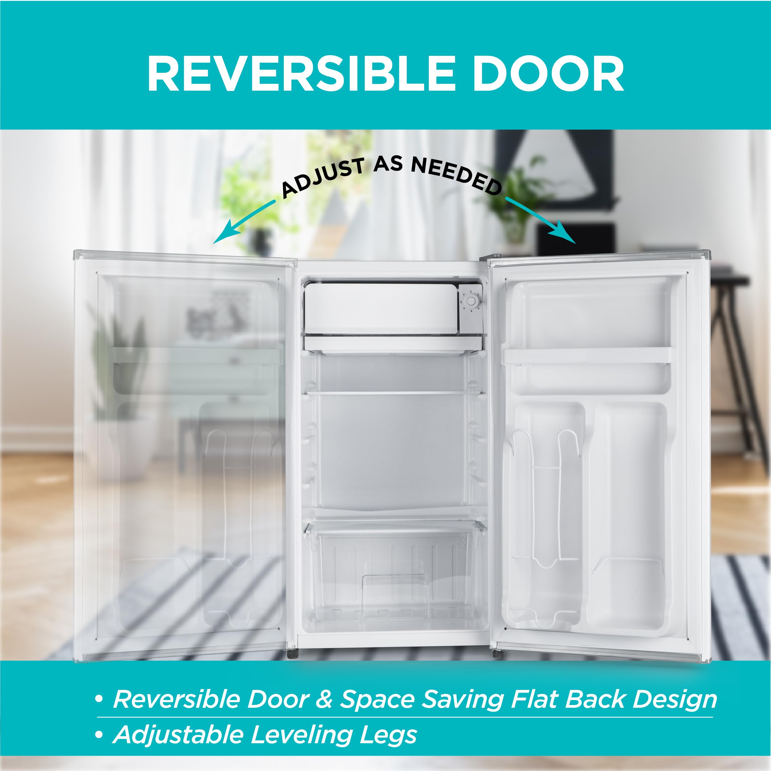BLACK+DECKER 1.7 Cu. Ft. Compact Refrigerator, ENERGY STAR Certified, Single Door Mini Fridge with Chiller Compartment, Personal Fridge for Home or Dorm Room, R600a Refrigerant, BCRK17W, White