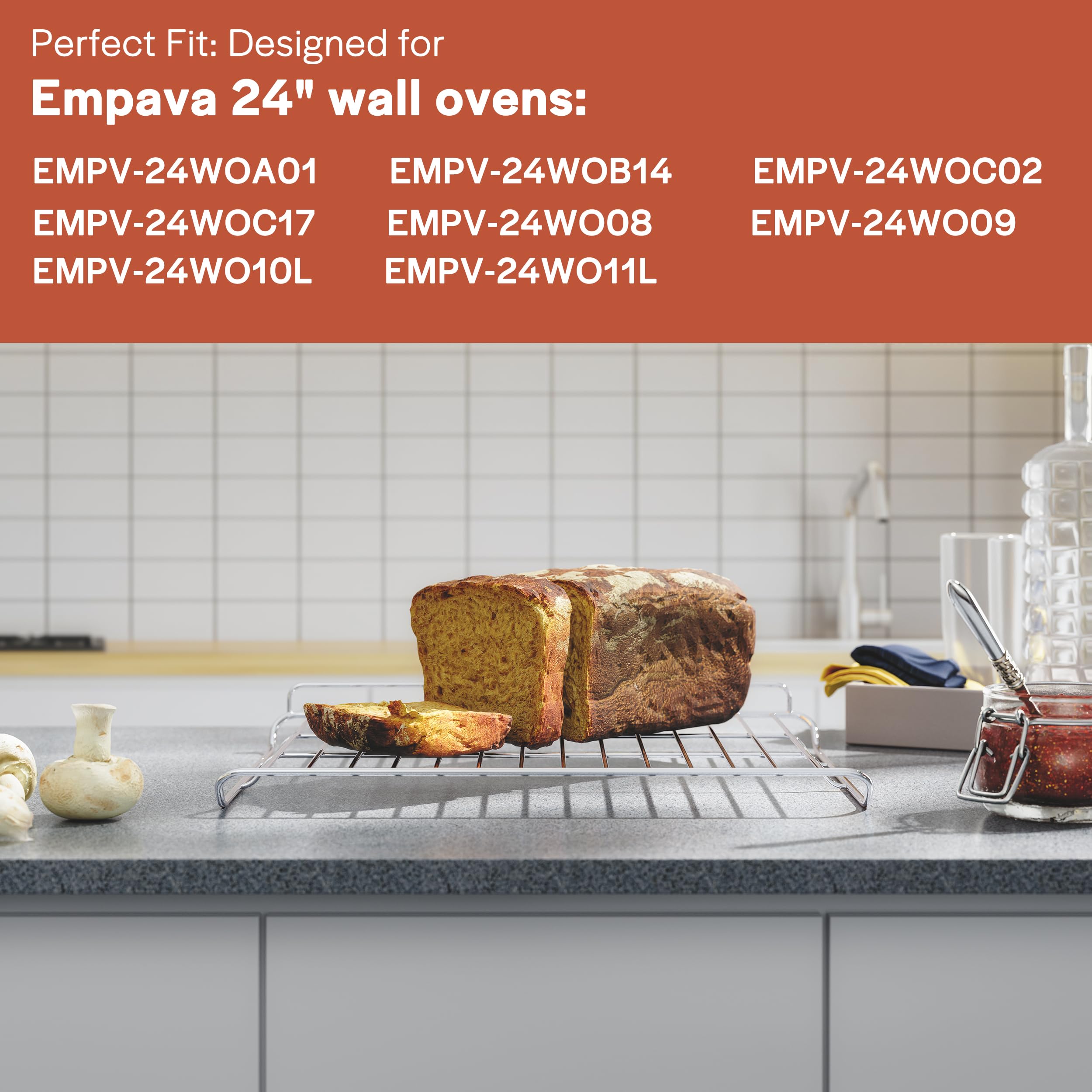 Empava 24 inch Electric Single Wall Oven, 2.5 Cu.ft.. Stainless Steel Built in Wall Oven with Basic Broil Bake Functions, Mechanical Knobs Control, 24WOE40L