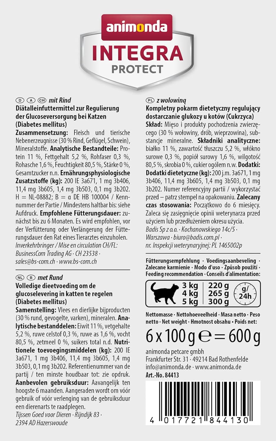 animonda INTEGRA PROTECT Sensitive Huhn Pur (16 x 100 g), Katzen Diätfutter bei Futtermittelallergie, sensitives Katzenfutter für allergische Katzen, Katzennassfutter ohne Getreide