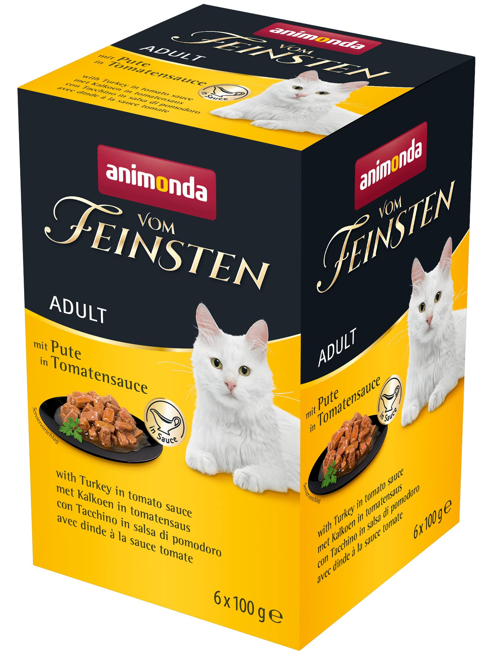 animonda Vom Feinsten Adult Vielfalt (32 x 100 g), Nassfutter für ausgewachsene Katzen, Katzenfutter ohne Getreide und Zucker, mit 100 % frischen, fleischlichen Zutaten