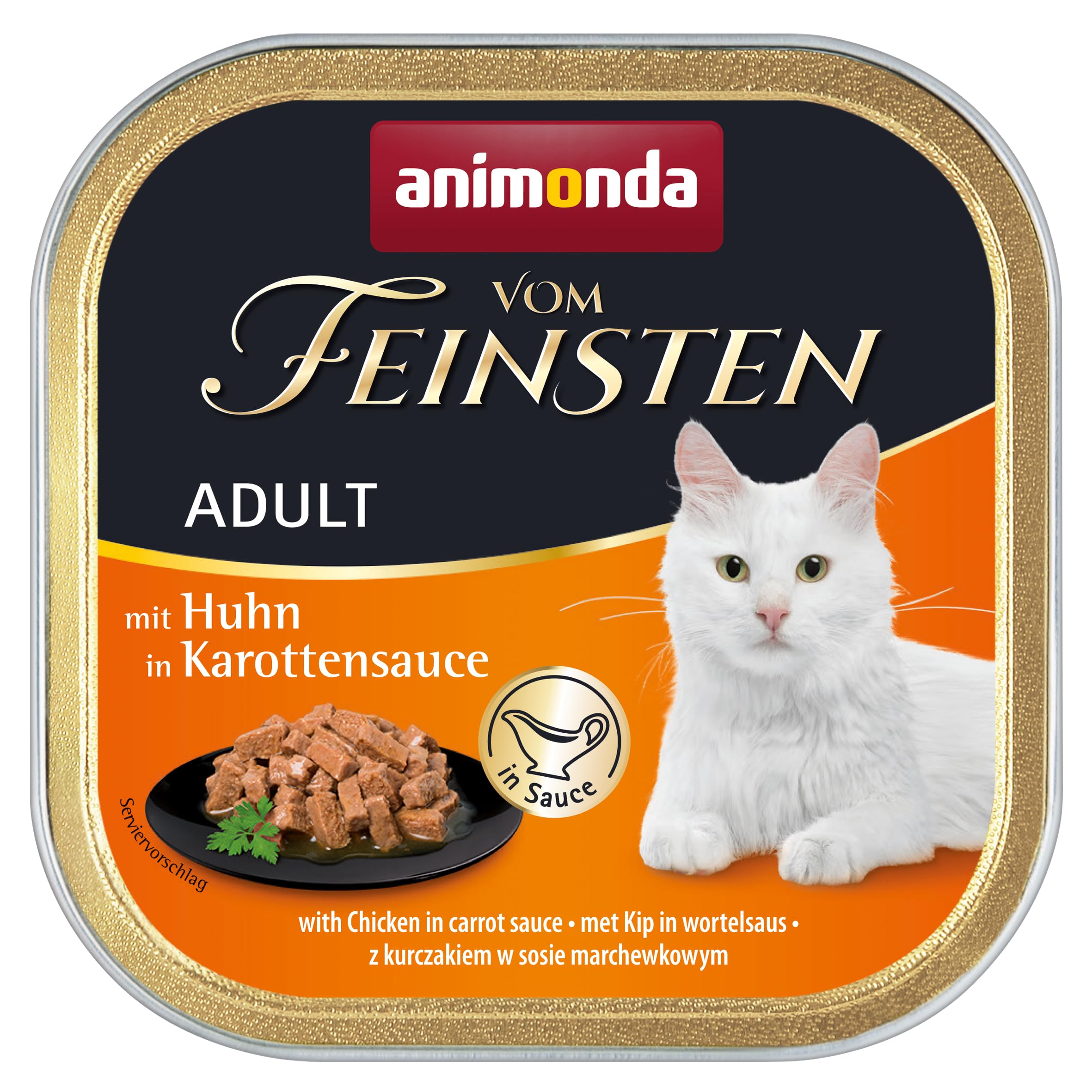 animonda Vom Feinsten Adult Vielfalt (32 x 100 g), Nassfutter für ausgewachsene Katzen, Katzenfutter ohne Getreide und Zucker, mit 100 % frischen, fleischlichen Zutaten