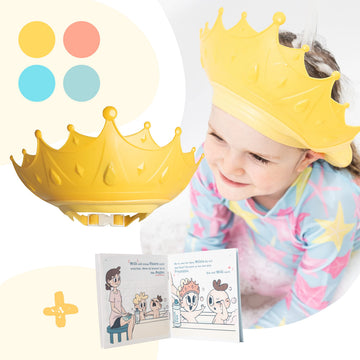 Duschhaube Kinder –- eine Duschhaube für sorgenfreies Haare waschen Kinderschutz (Blau)