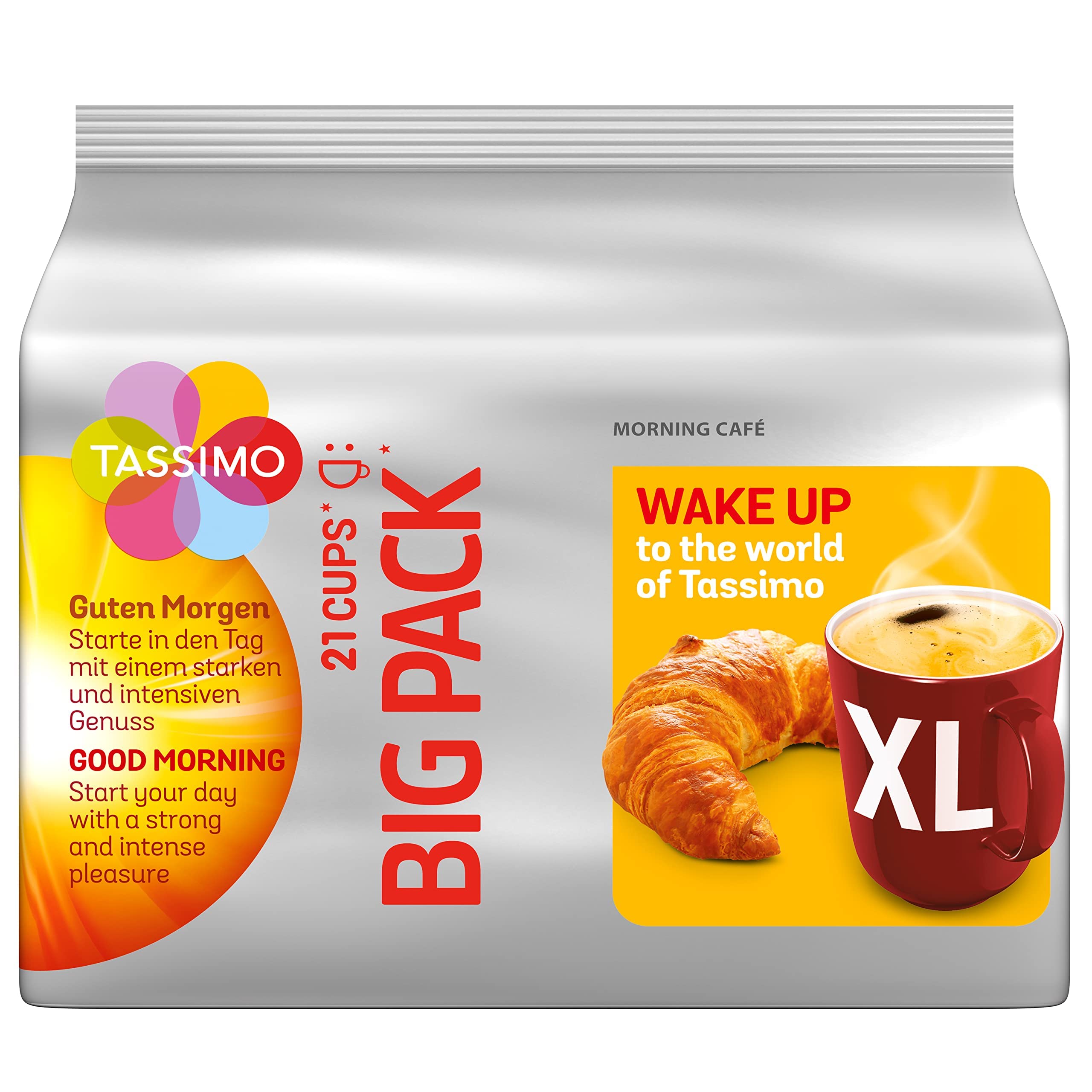 Tassimo Kapseln Morning Café XL Strong & Intense, Big Pack, 5 x 21 Pads, 105 Kaffeekapseln