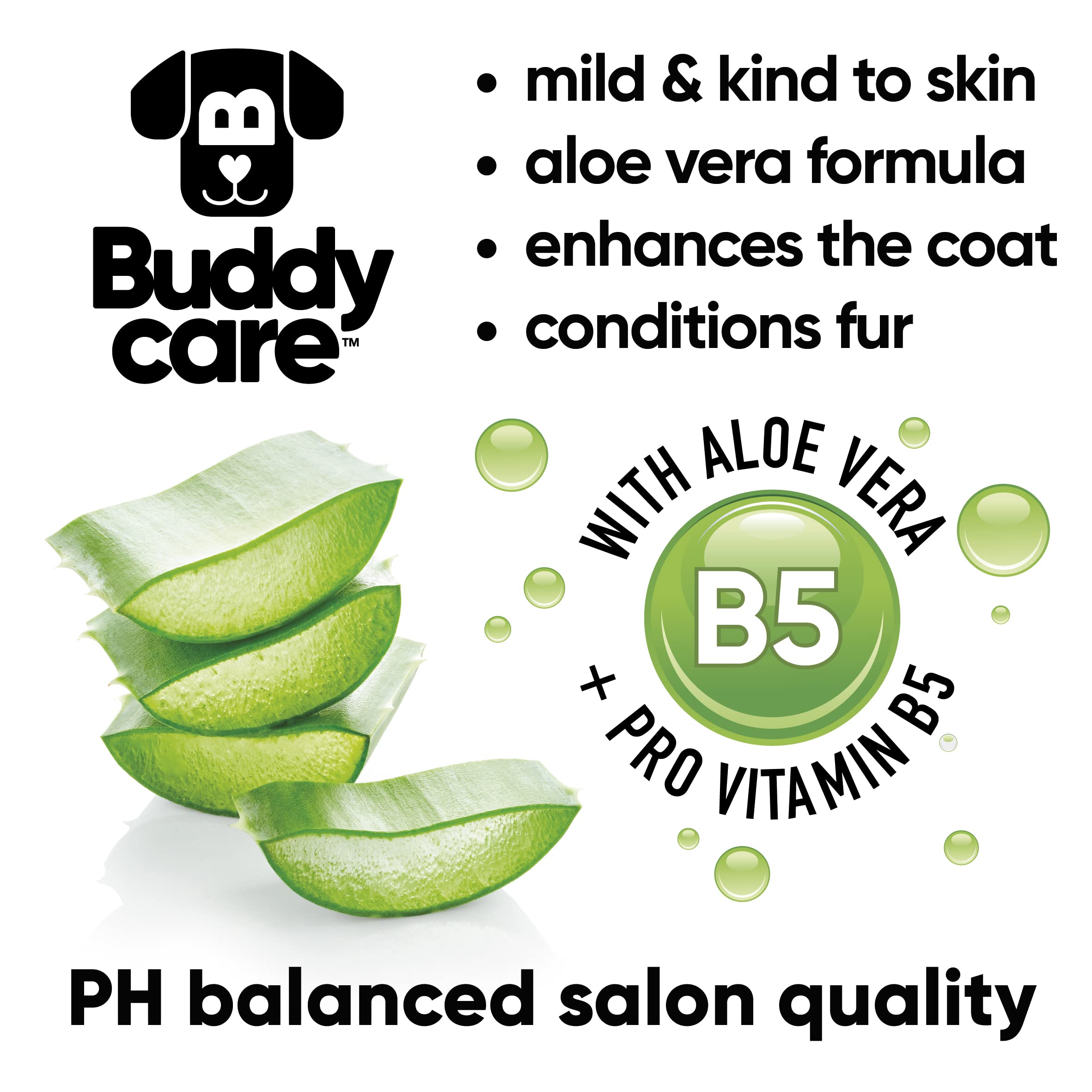 2in1 Hundeshampoo und Conditioner von Buddycare (500ml) - Praktisches Hundeshampoo langhaar und welpen Shampoo Mit Aloe Vera und Pro-Vitamin B5 Rückfettendes Shampoo Für Alle Hunderassen