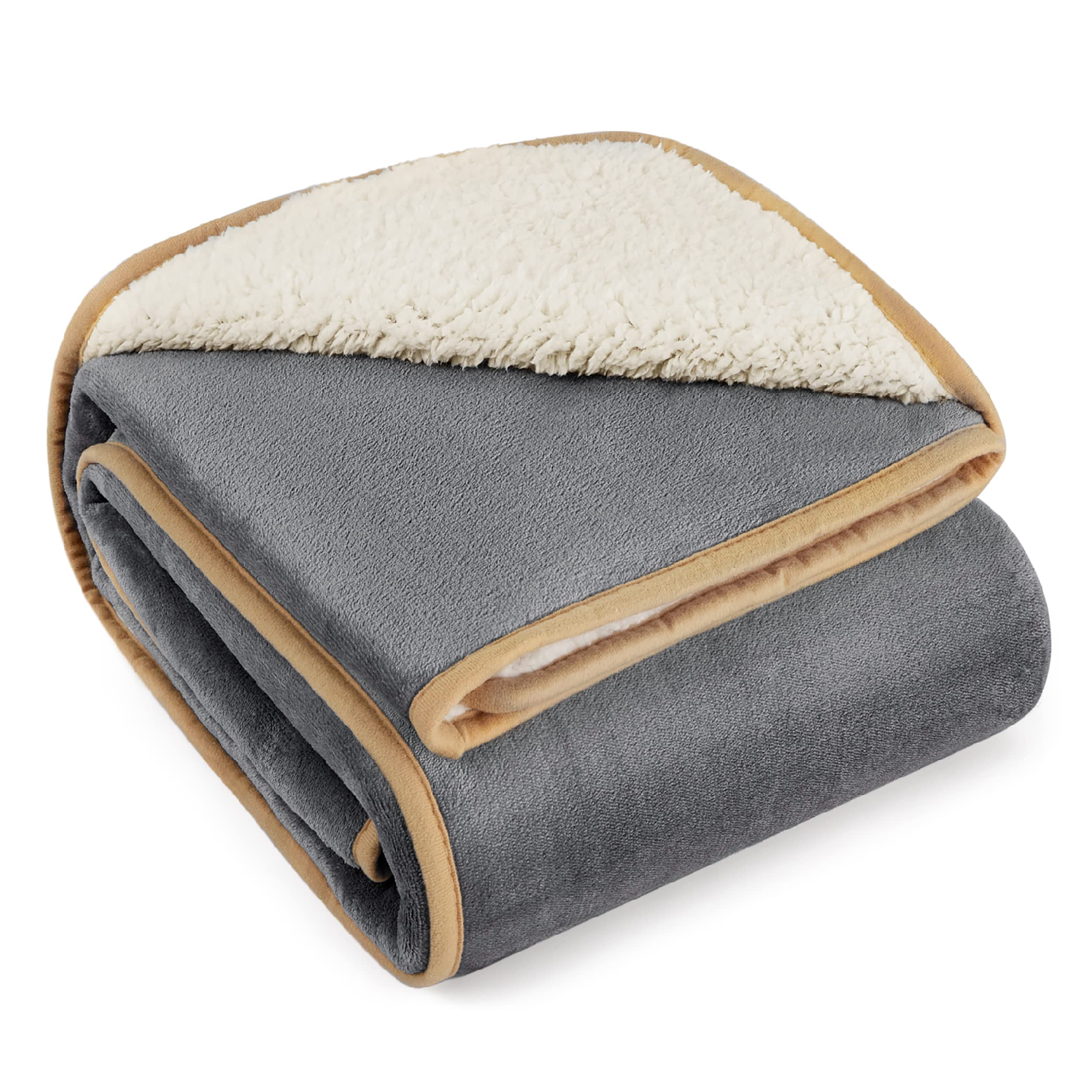 LE SURE wasserdichte Hundedecke mittelgroße Hunde - 100x80cm Hundedecke waschbar, Hundedecke Sofaschutz aus Sherpa Fleece, Katzendecke flauschig und weich, Grau