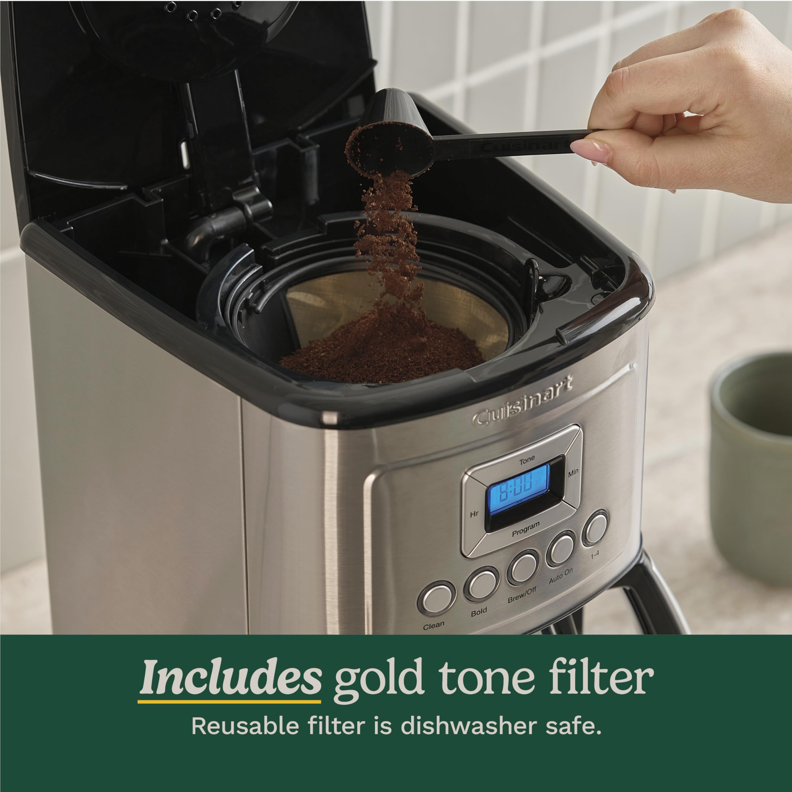 Cuisinart 12-Cup Coffee Maker, Programmable PerfecTemp Thermal Carafe Coffee Machine with 1-4 Cup Setting, Brew Strength Control and Brew Pause, Stainless Steel, DCC-3400NAS, Silver
