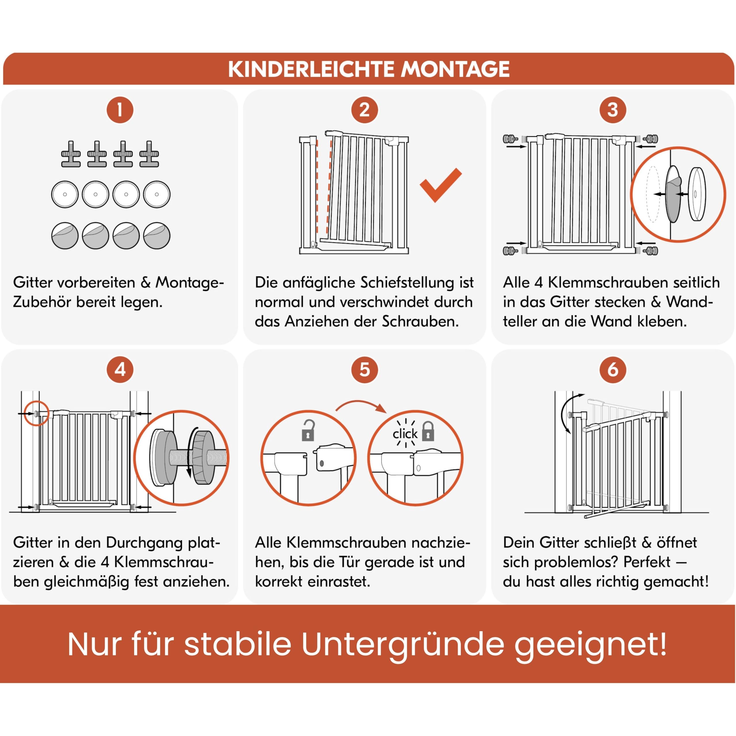 hauck Open N Stop 2 + 21 cm Verlängerung, Weiß - Kinderschutzgitter Hundegitter, Verstellbare Breite 96-101 cm, 77 cm Hoch, Beidseitige Einhand Öffnung, ohne Bohren, für Innen