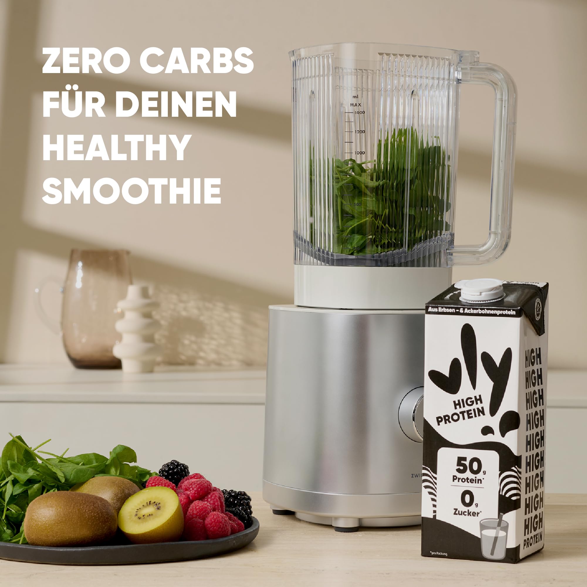 vly BARISTA - Die vegane Milchalternative aus Erbsenprotein | Cremiger Schaum | Reich an Ballaststoffen, Calcium, Vitaminen & Protein | Laktosefrei, Glutenfrei, Zuckerarm, Pflanzlich - 16x1L