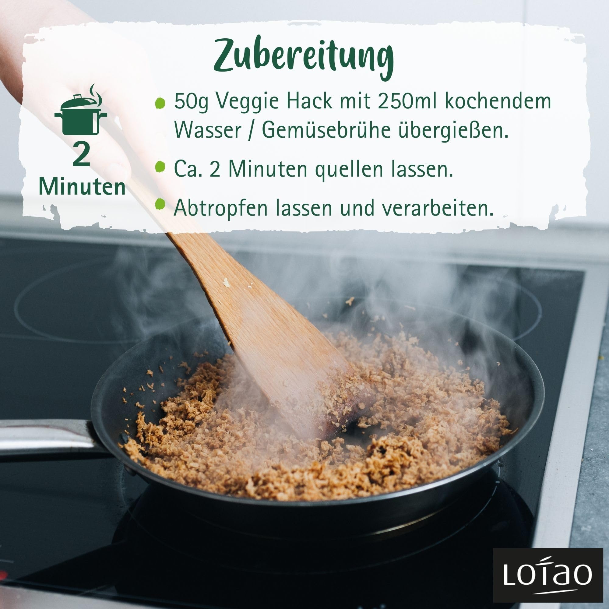 Lotao Veggie Hack – Bio, Vegan, Proteinreich – 1000g Hack auf Erbsenprotein-Basis mit Jackfruit – Perfekt für Bolognese, Burger, Braten & vieles mehr