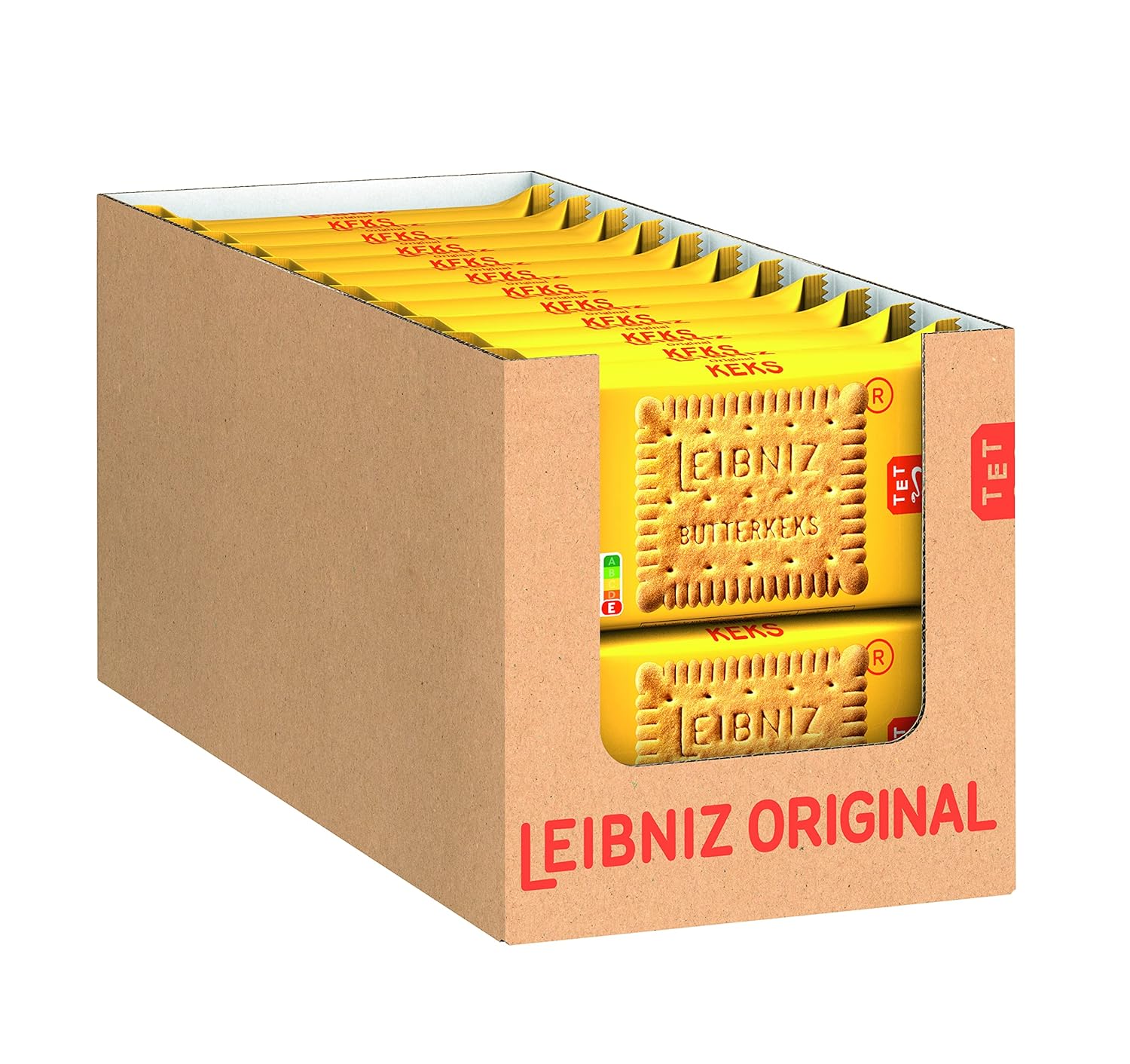 LEIBNIZ Original Butterkeks, 22er Snack Pack, die Nr 1 unter den Butterkeksen, knusprige Kekse in praktischer Großpackung (22 x 50 g), perfekt für unterwegs