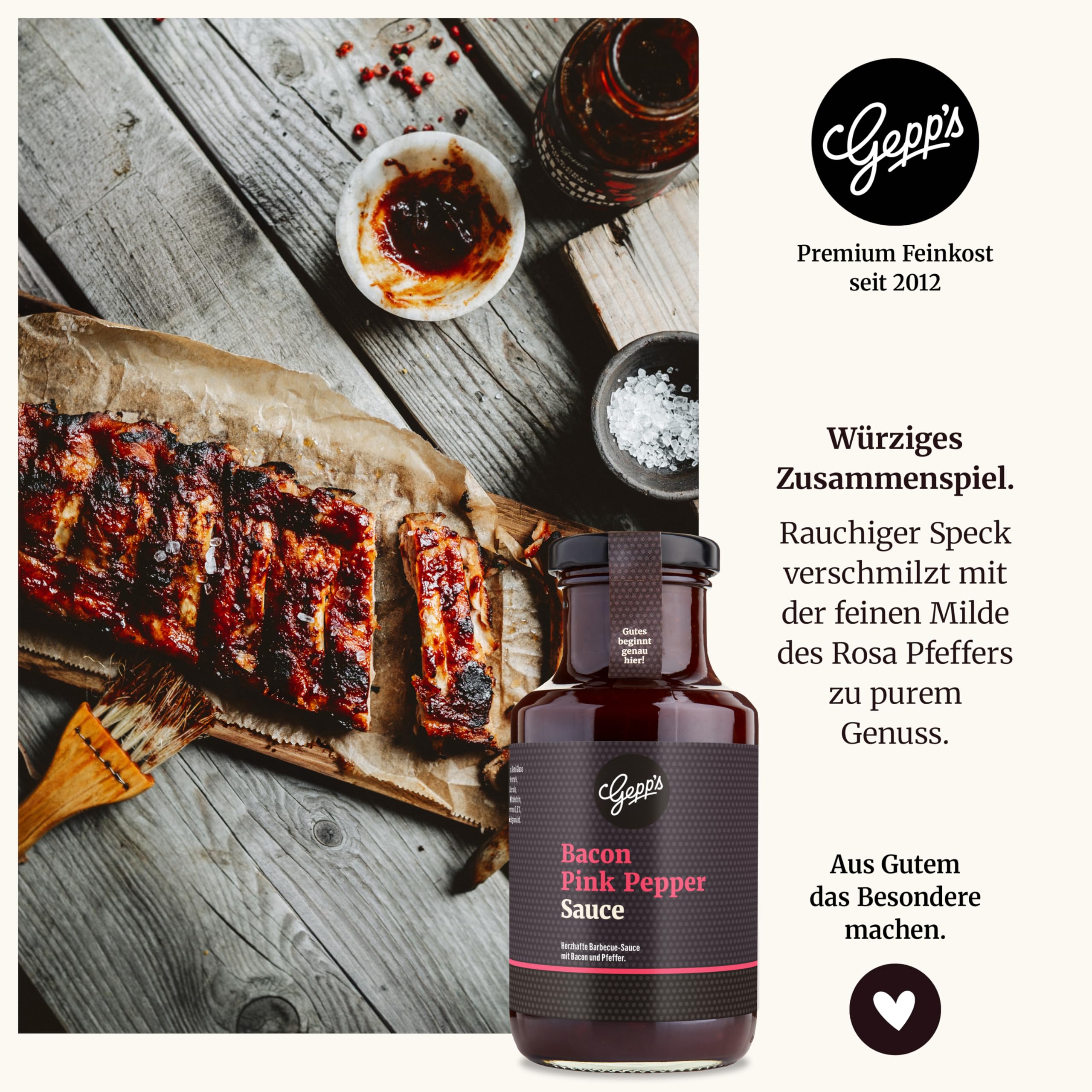 Gepp’s Feinkost Herrenhandtasche I Lustiges Männergeschenk gefüllt mit Delikatessen wie Knoblauch-Chili-Sauce, Edelkräuter-Olivenöl, Texas BBQ Rub I Geschenkidee für Männer