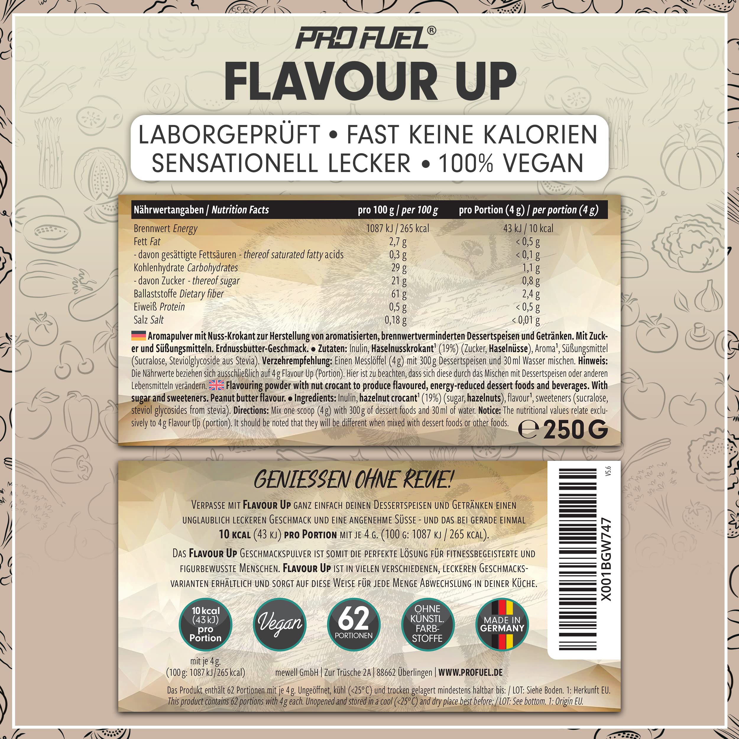 Geschmackspulver MIX PACK mit 8x30g Proben, 8 unglaublich leckere Flavours, nur 8-14 kcal pro Portion, Aroma & angenehme Süße, vielseitig einsetzbar für Lebensmittel & Getränke, FLAVOUR UP
