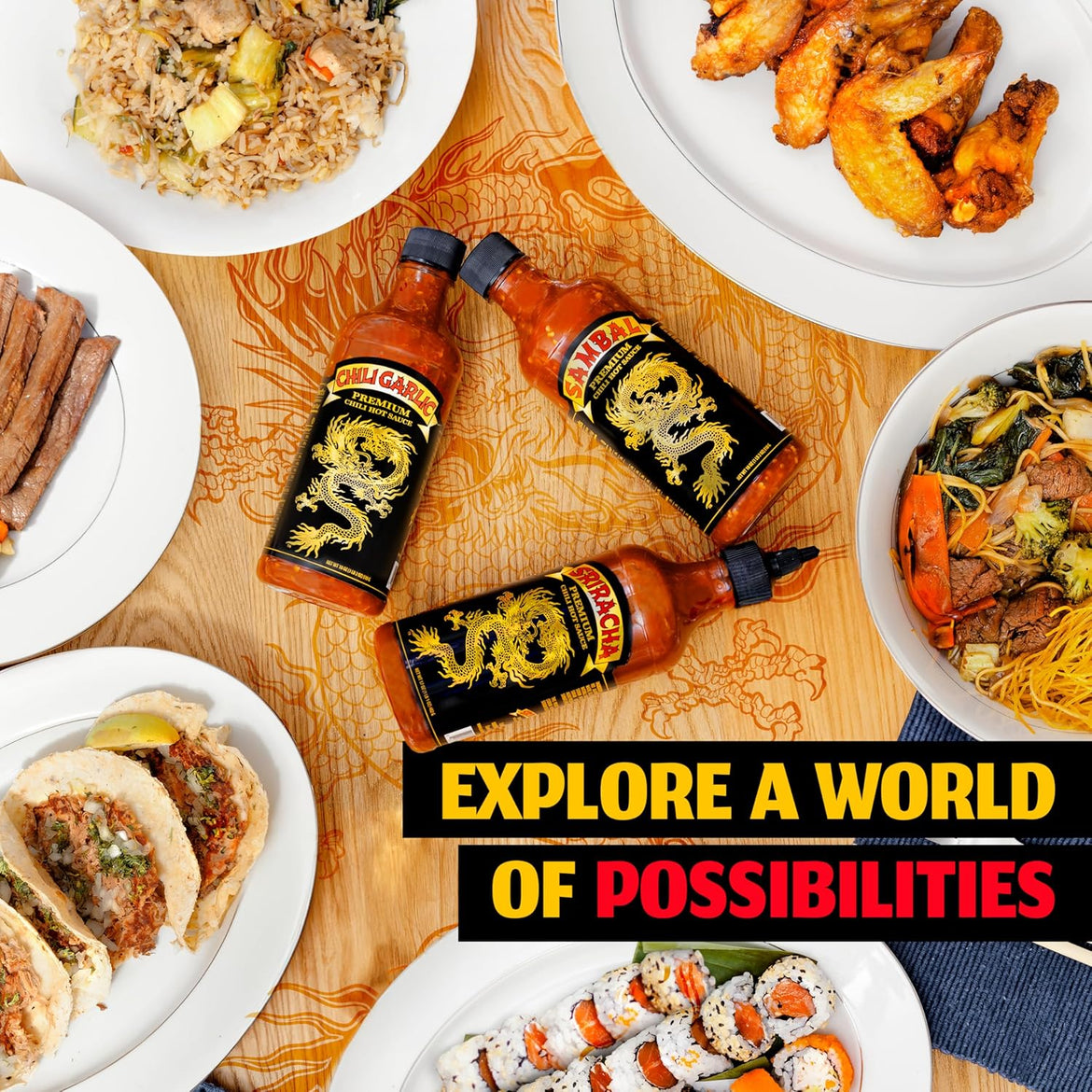 Underwood Ranches Dragon Sriracha Sauce - Hot Sauce for Eggs, Pizza, Mexican Dishes, and More - Holiday Gift for Christmas 17 oz - 2 Pack