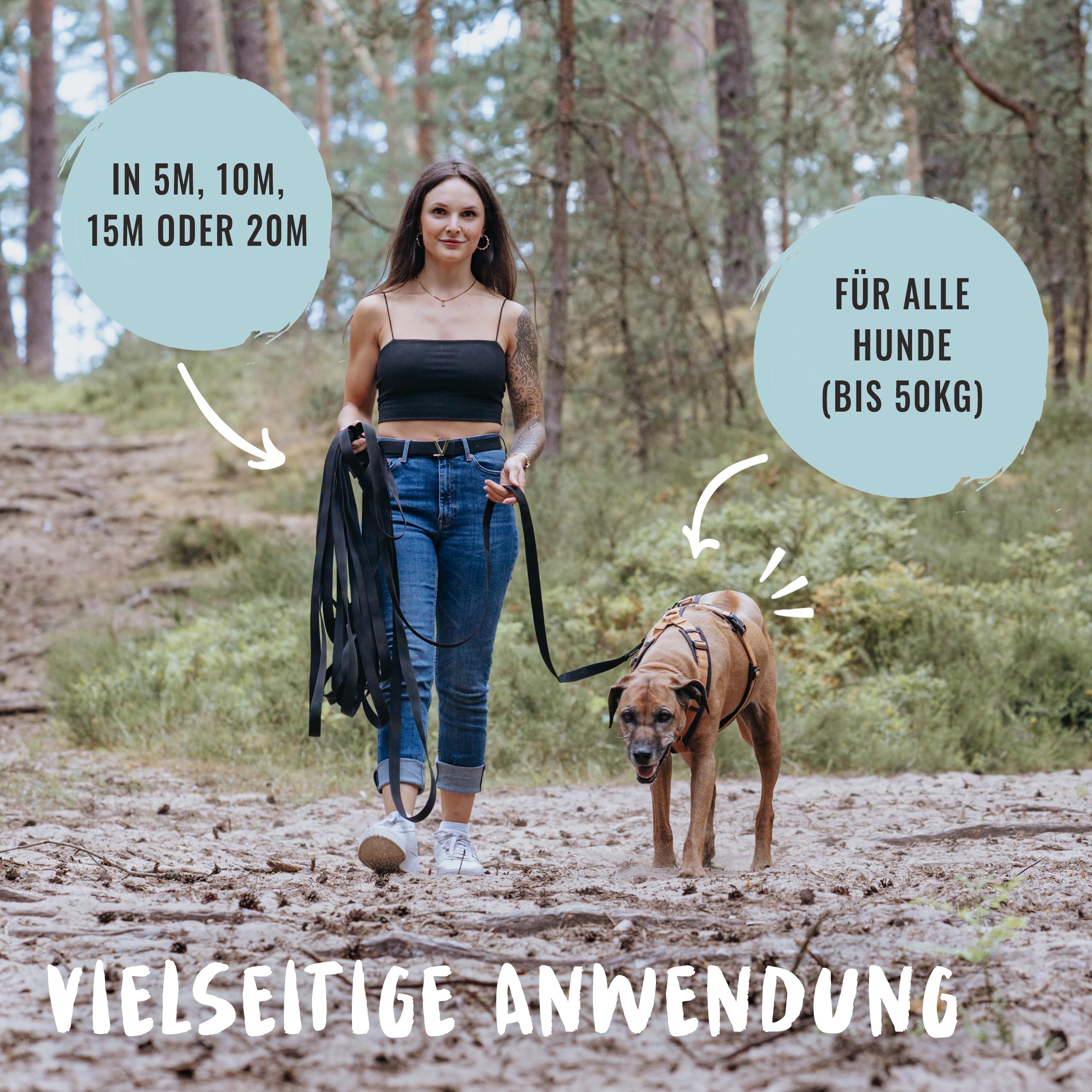 Rudelkönig Schleppleine 10m für Hunde - Robuste & wetterfeste Hundeleine für eine erfolgreiche Hundeerziehung - Mit Griffpolsterung