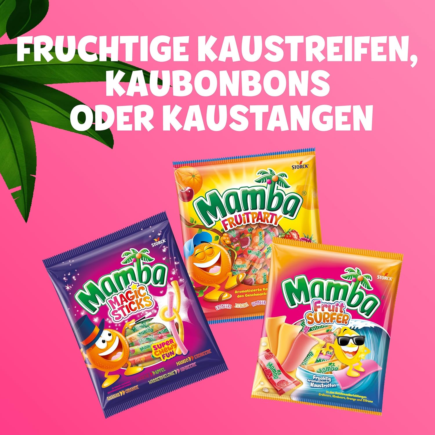 Mamba Beach Mix – 1 x 160g – Fruchtige Kaubonbons mit Mamba Beach Surfer, Mamba Beach Sticks & Mamba Beach Bites – Fruchtgummi Mix einzeln verpackt