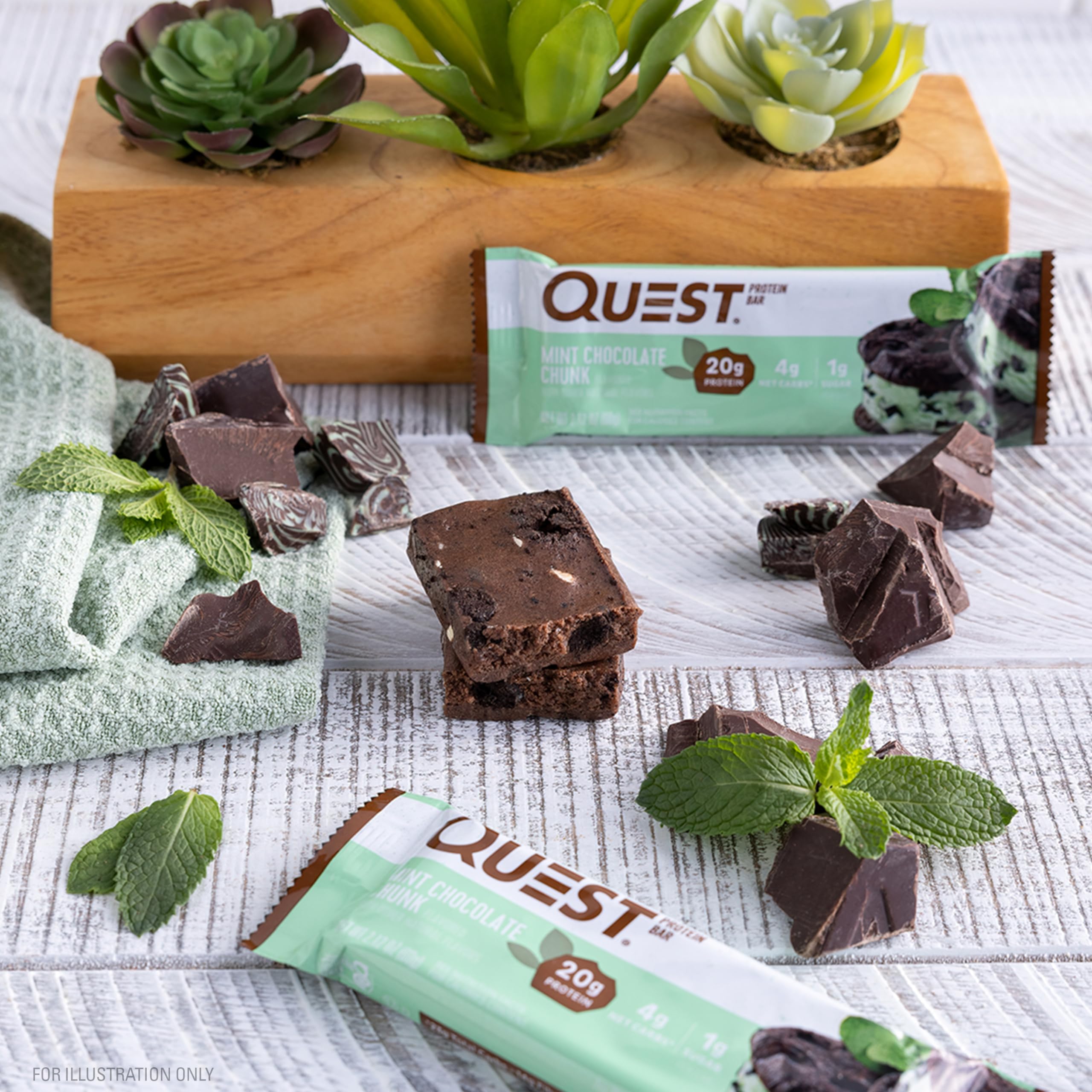 Quest Nutrition Chocolate Chip Dough Cookie Protein Bars, 21g Protein, 1g Sugar, 4g Net Carbs, High Fiber, Gluten Free, Keto-Friendly, 12 Count