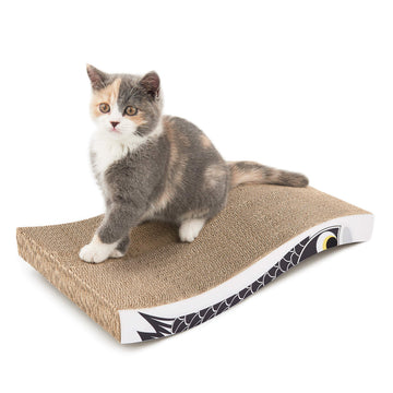 Katzen Kratzbrett aus Pappe – Kratzbretter Katze mit Wellenform, langlebige Kratzmatte als Möbelschutz für Sofa & Ecke, umkehrbare Kratzpappe für Wohnungskatzen (1er-Pack)