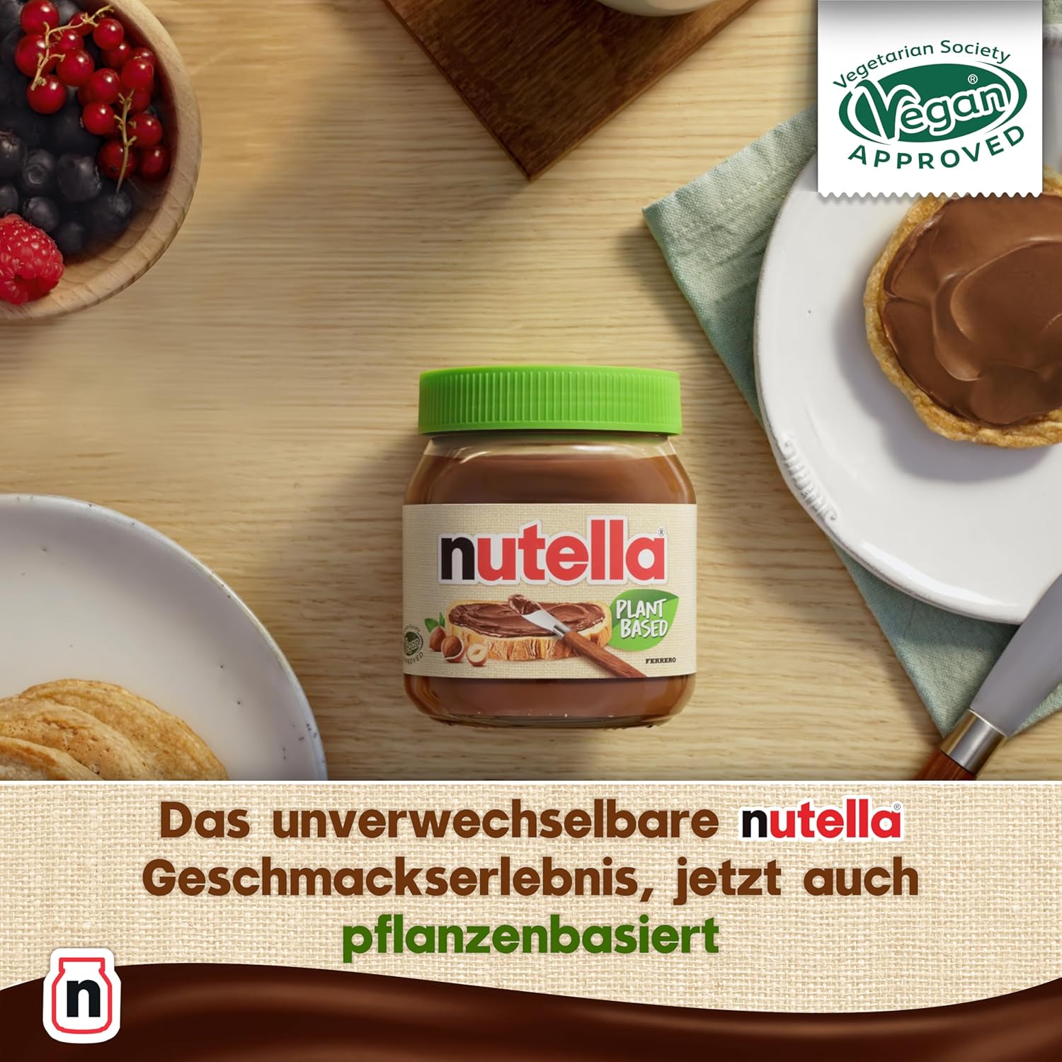 nutella - Nuss-Nougat-Creme, 1 Glas mit 750g, leckere Haselnuss-Schoko-Creme als Aufstrich oder für Rezepte