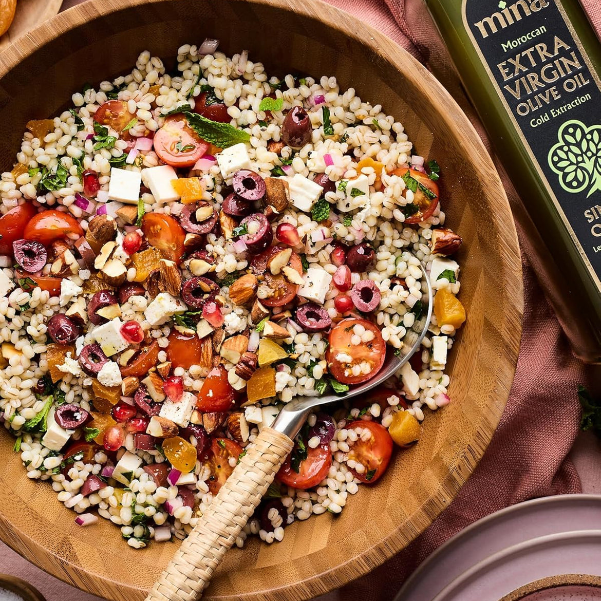 Mina Moroccan Olive Oil Extra Virgin 68 Fl Oz, New Harvest, Polyphenol Rich Olive Oil, Single Origin Extra Virgin Olive Oil, Cold Extraction, Less than 0.2% Acidity, 2 L