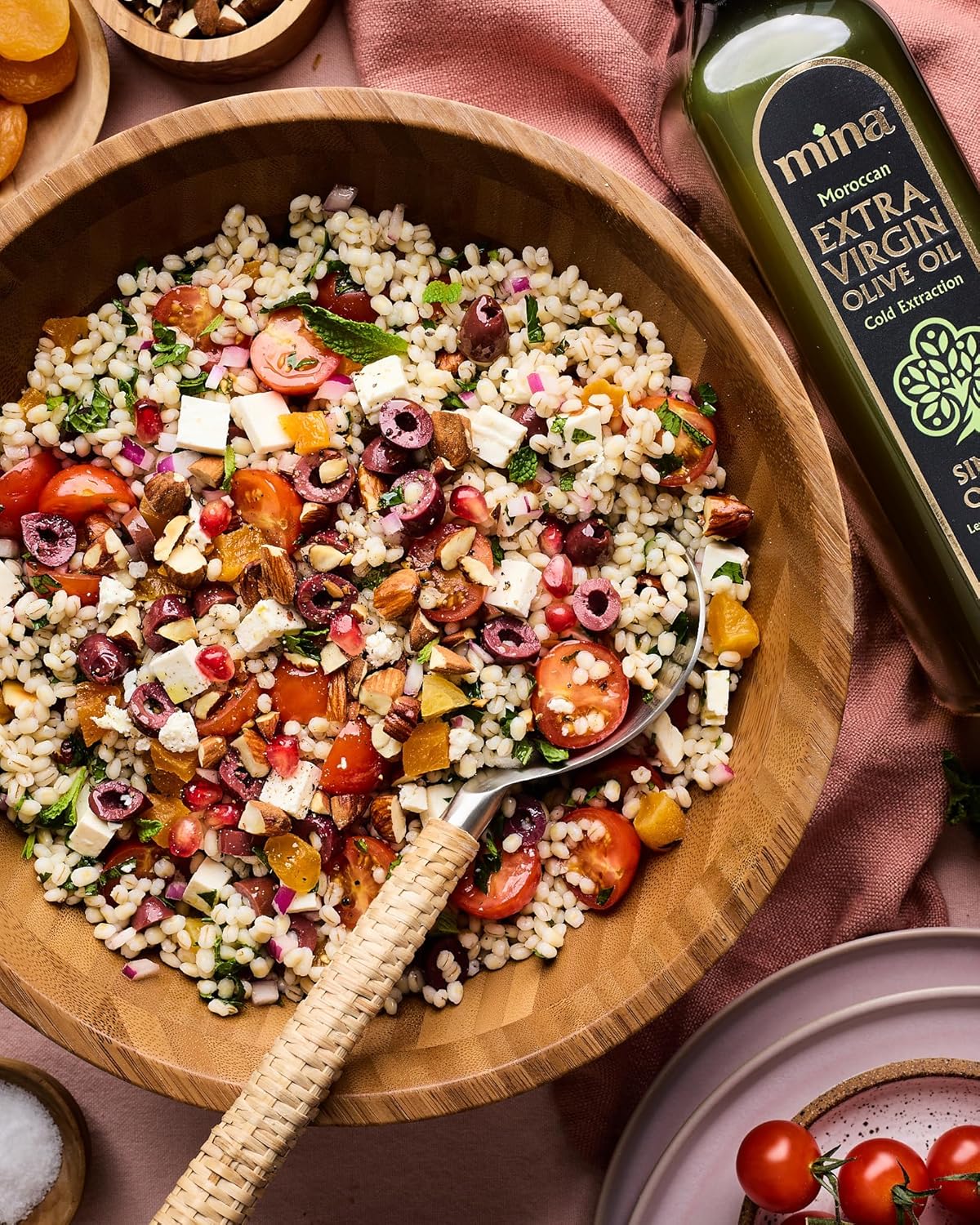 Mina Moroccan Olive Oil Extra Virgin 68 Fl Oz, New Harvest, Polyphenol Rich Olive Oil, Single Origin Extra Virgin Olive Oil, Cold Extraction, Less than 0.2% Acidity, 2 L