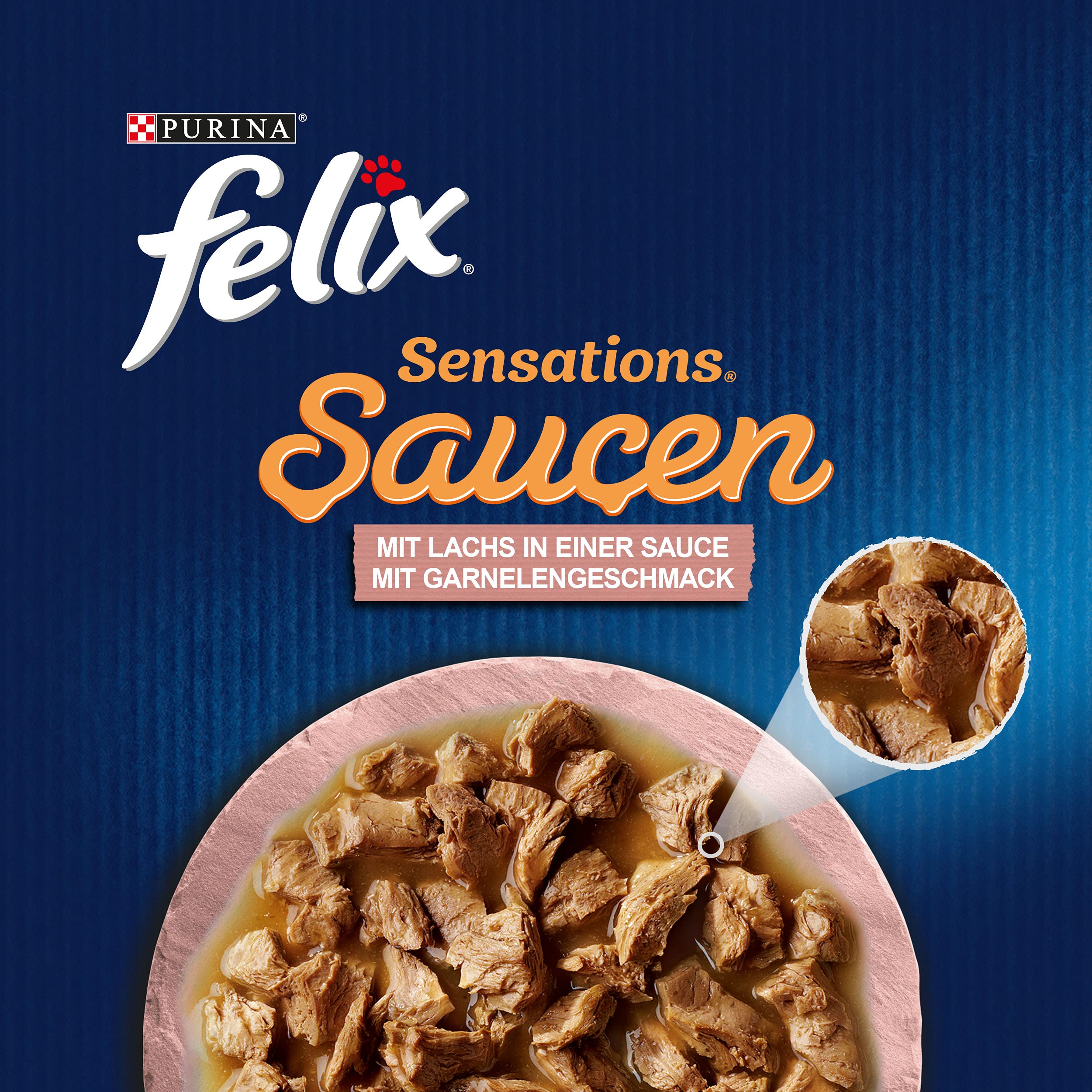 Felix Sensations Saucen Katzenfutter nass, Sorten-Mix, 4er Pack (4 x 24 Beutel à 85g)
