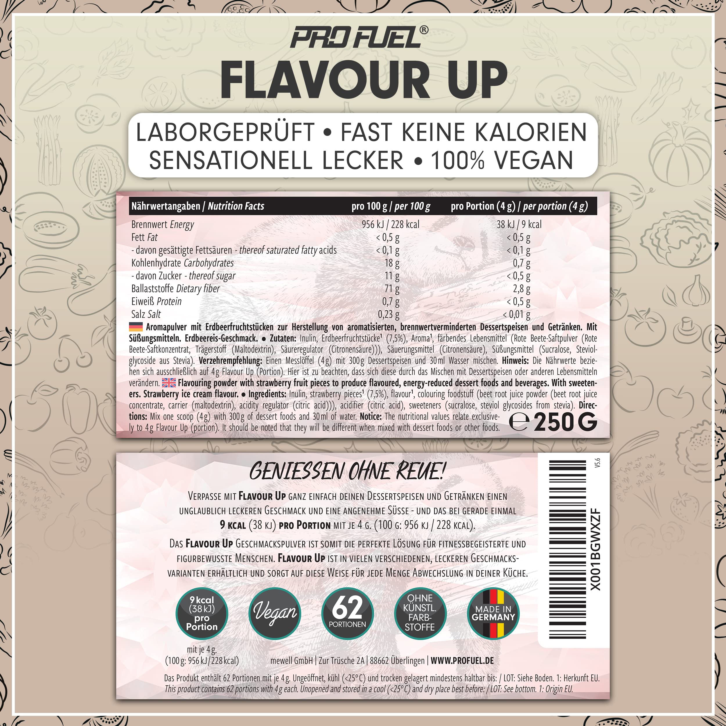 Geschmackspulver MIX PACK mit 8x30g Proben, 8 unglaublich leckere Flavours, nur 8-14 kcal pro Portion, Aroma & angenehme Süße, vielseitig einsetzbar für Lebensmittel & Getränke, FLAVOUR UP