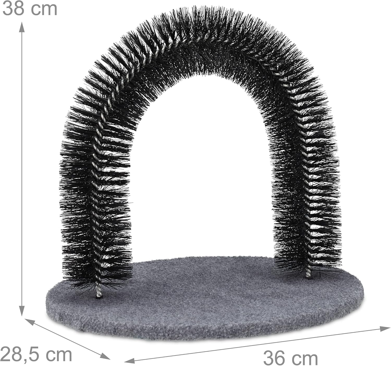 Relaxdays Enthaarungsbogen, Inkl. Katzenminze, Fellpflegebogen, Wellness Katzenbogen, für alle Haarlängen, schwarz, 1 Stück (1er Pack)