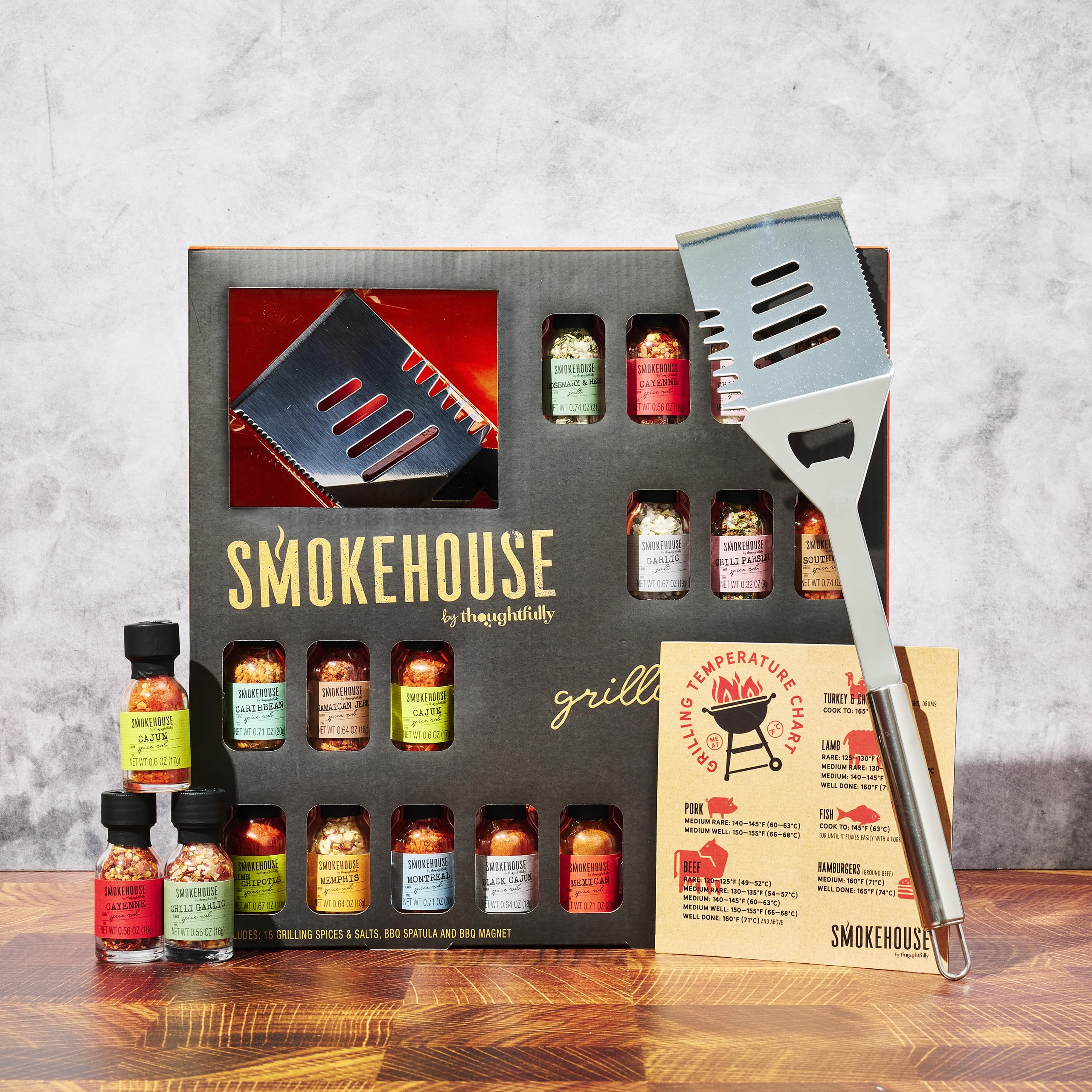 Thoughtfully BBQ Gewürze Geschenkset - Set mit 20 Grillgewürzen & BBQ Gewürzmischungen – Gewürze Set für Grillen & Barbecue – Geschenk zum Vatertag