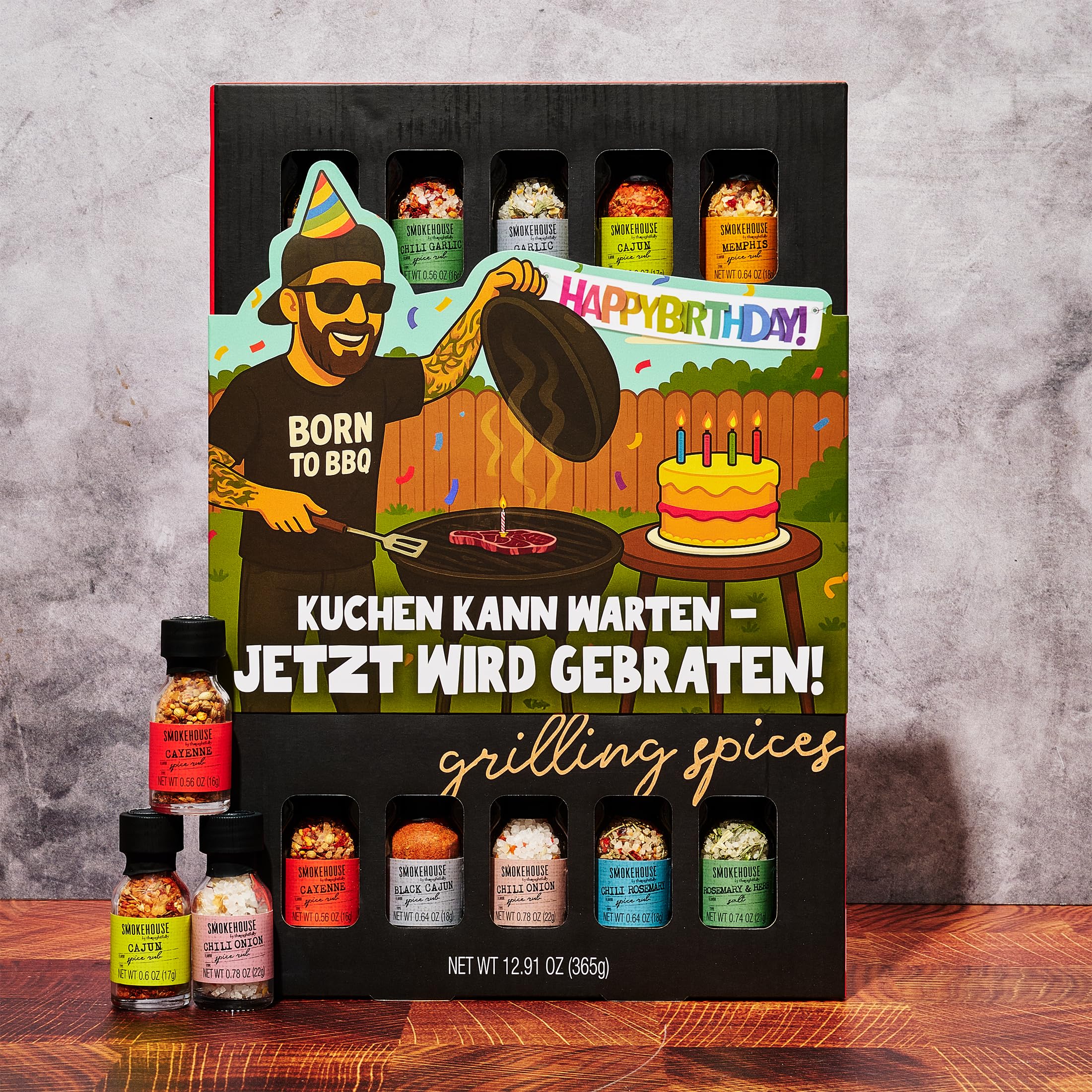 Thoughtfully BBQ Gewürze Geschenkset - Set mit 20 Grillgewürzen & BBQ Gewürzmischungen – Gewürze Set für Grillen & Barbecue – Geschenk zum Vatertag