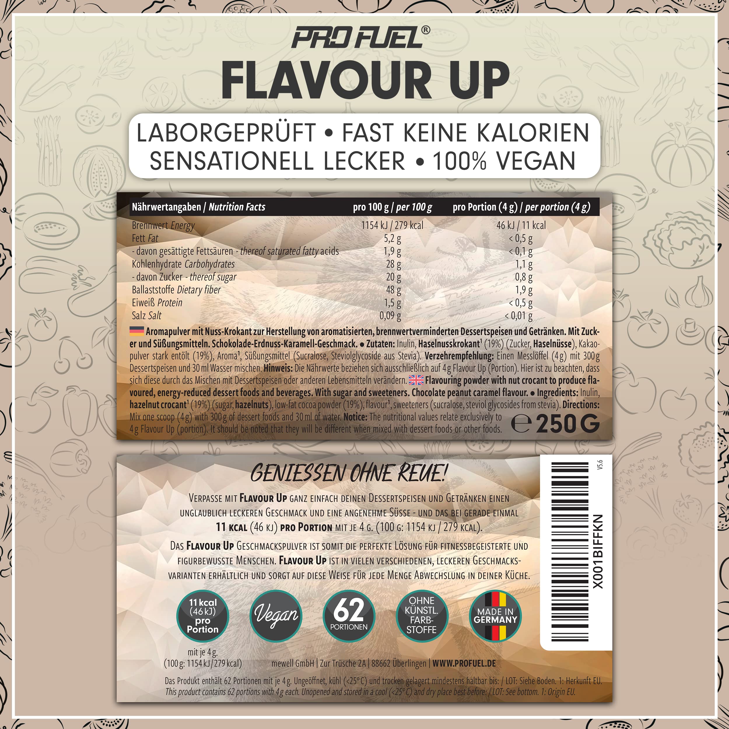 Geschmackspulver MIX PACK mit 8x30g Proben, 8 unglaublich leckere Flavours, nur 8-14 kcal pro Portion, Aroma & angenehme Süße, vielseitig einsetzbar für Lebensmittel & Getränke, FLAVOUR UP