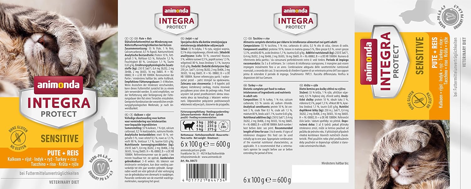 animonda INTEGRA PROTECT Sensitive Huhn Pur (16 x 100 g), Katzen Diätfutter bei Futtermittelallergie, sensitives Katzenfutter für allergische Katzen, Katzennassfutter ohne Getreide